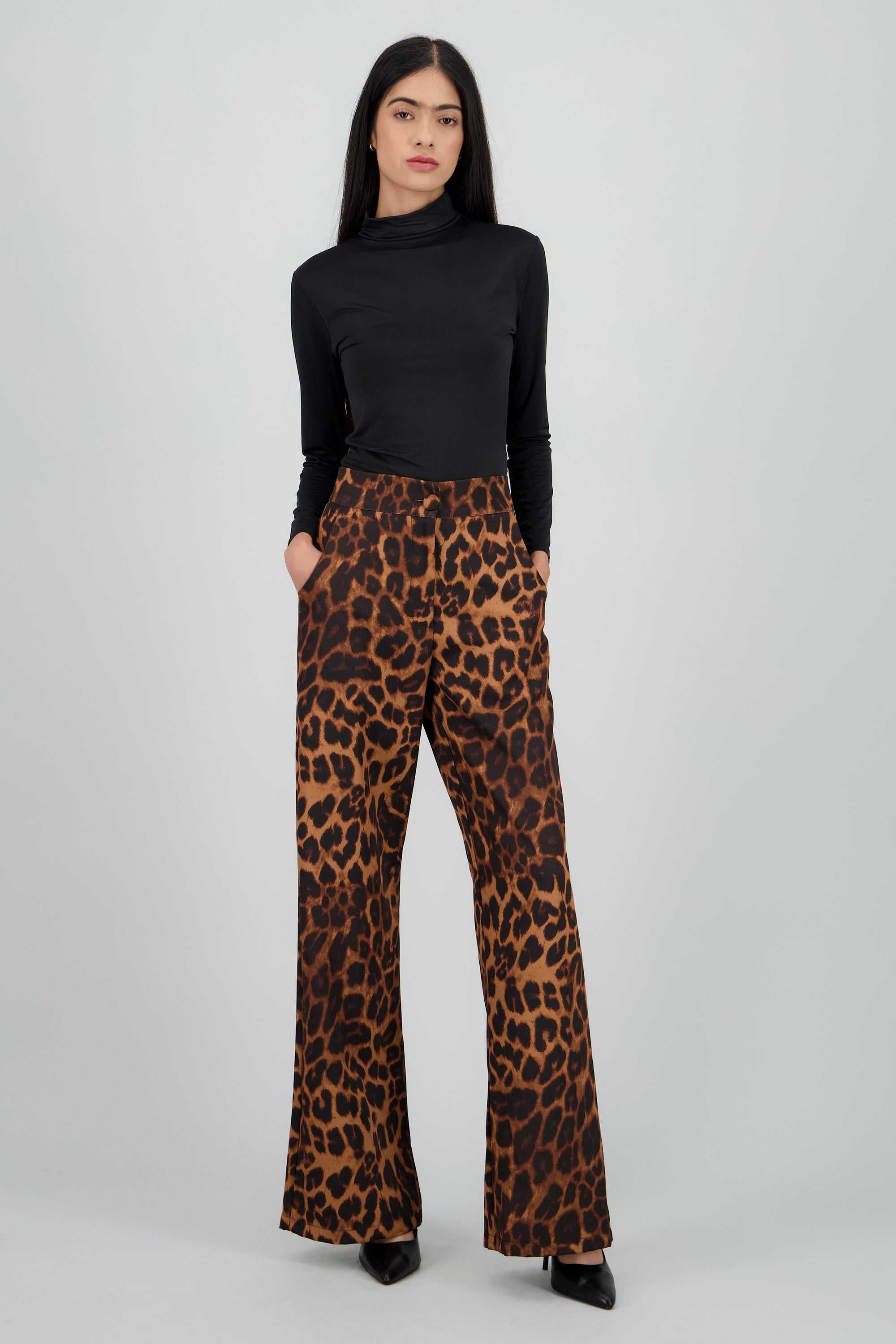 Pantalon amplio animal print CAFE COMBO