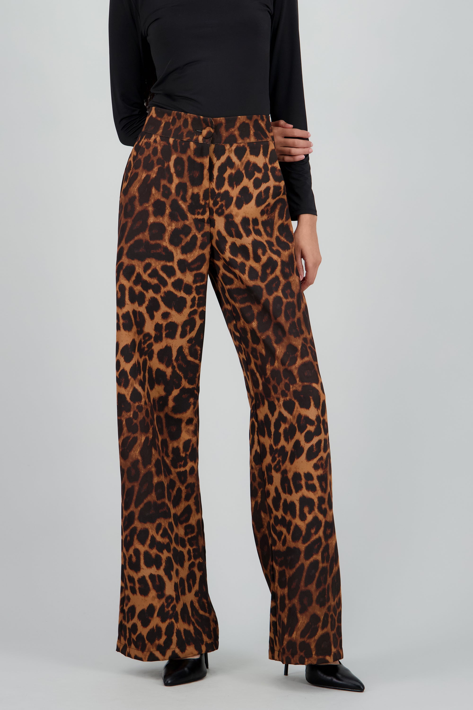 Pantalon amplio animal print CAFE COMBO