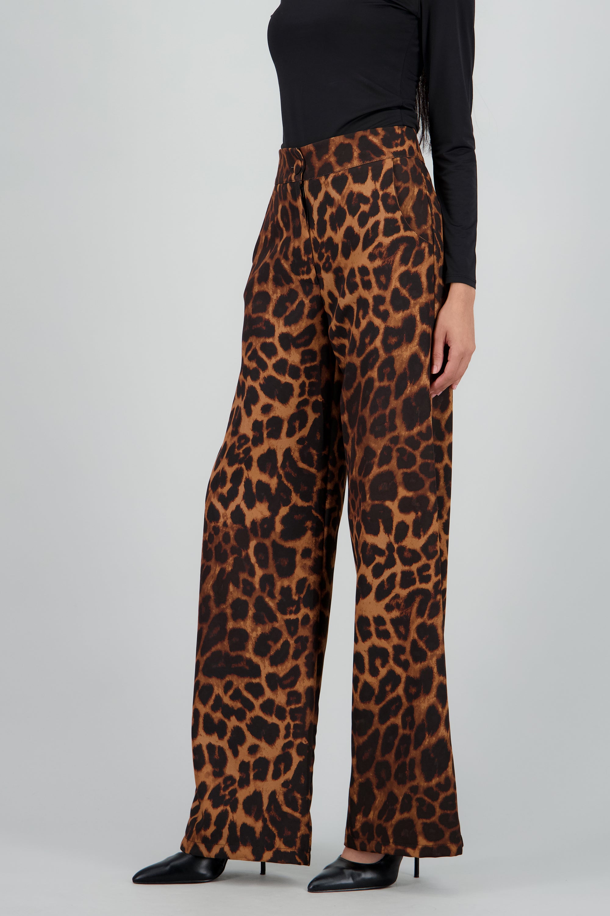 Pantalon amplio animal print CAFE COMBO
