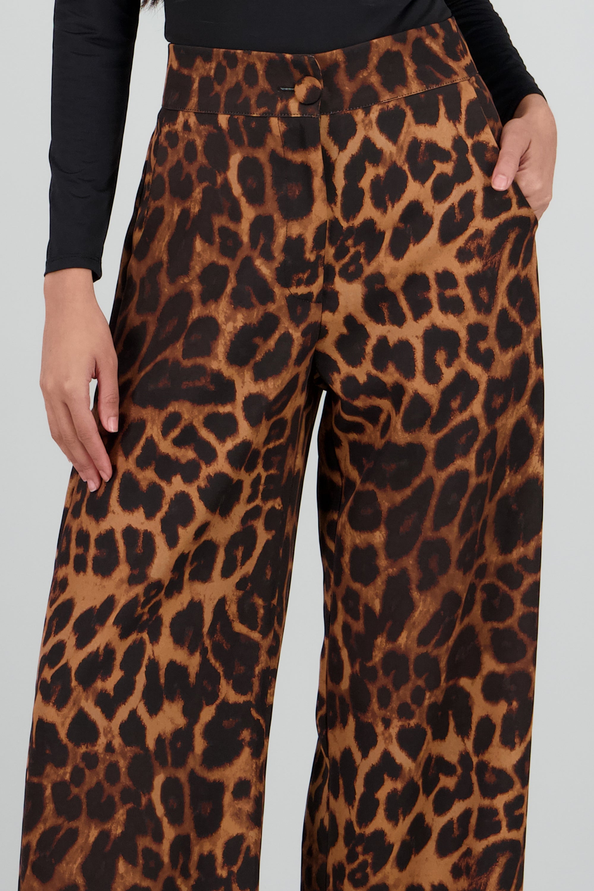 Pantalon amplio animal print CAFE COMBO