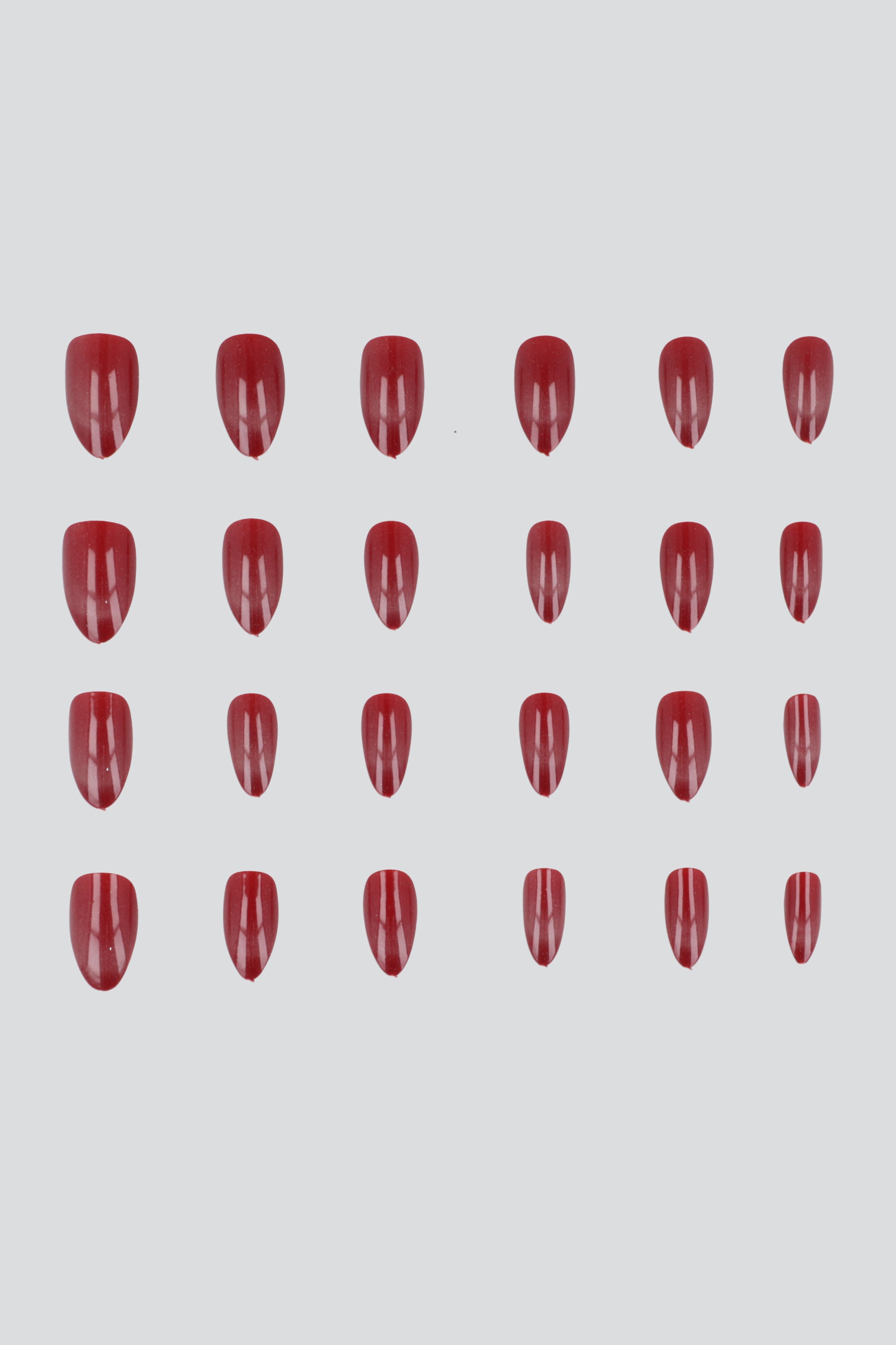 Set 24 uñas ojo de gato french ROJO