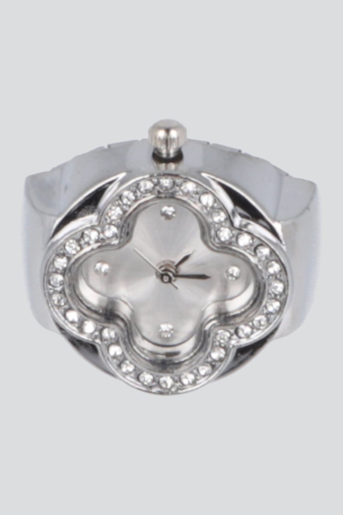 ANILLO RELOJ FLOR PLATA