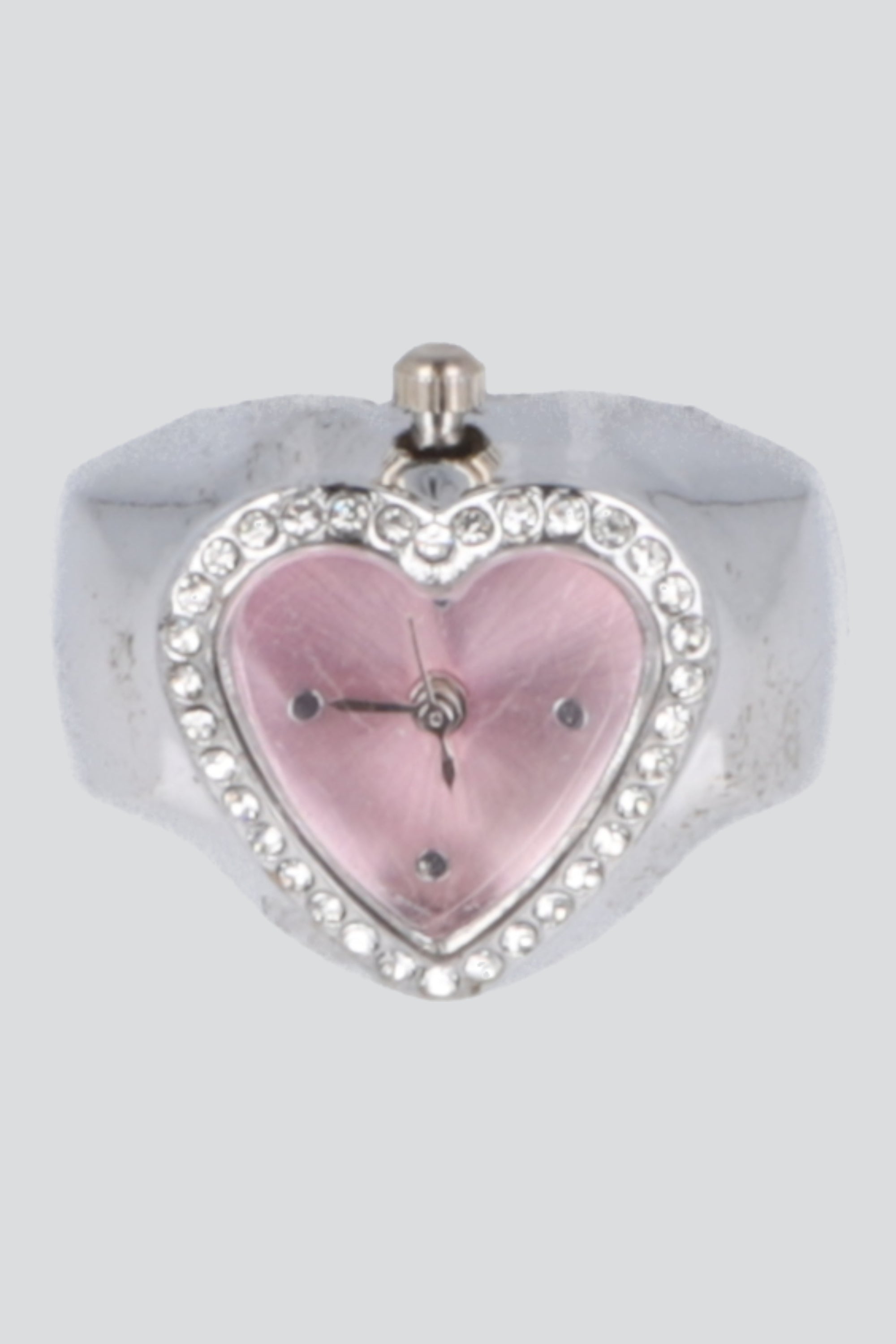 ANILLO RELOJ CORAZON ORILLA ROSA