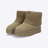 Bota invierno calceta tejida