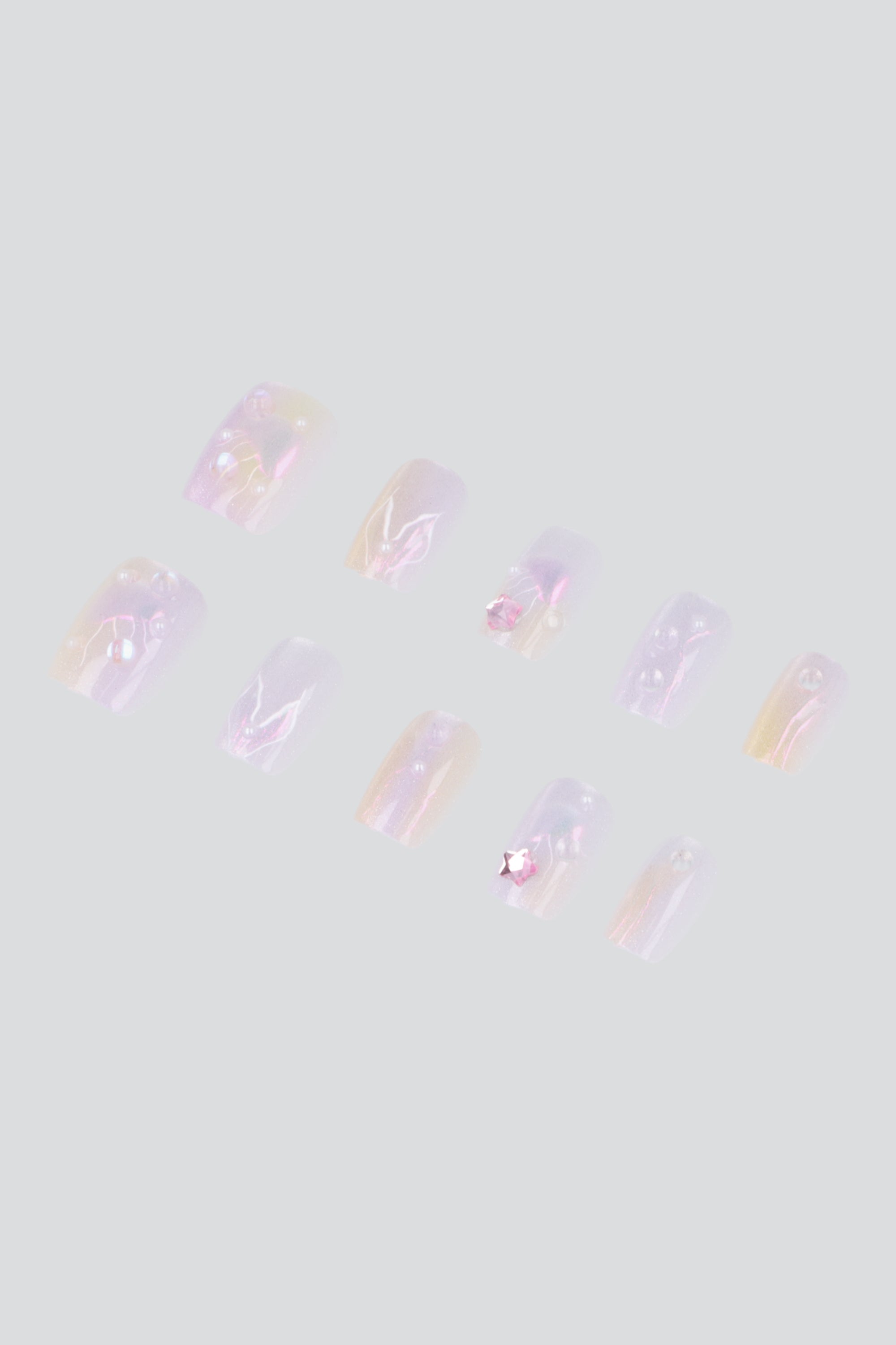 Set 10 uñas ojo de gato burbuja IRIDISCENTE