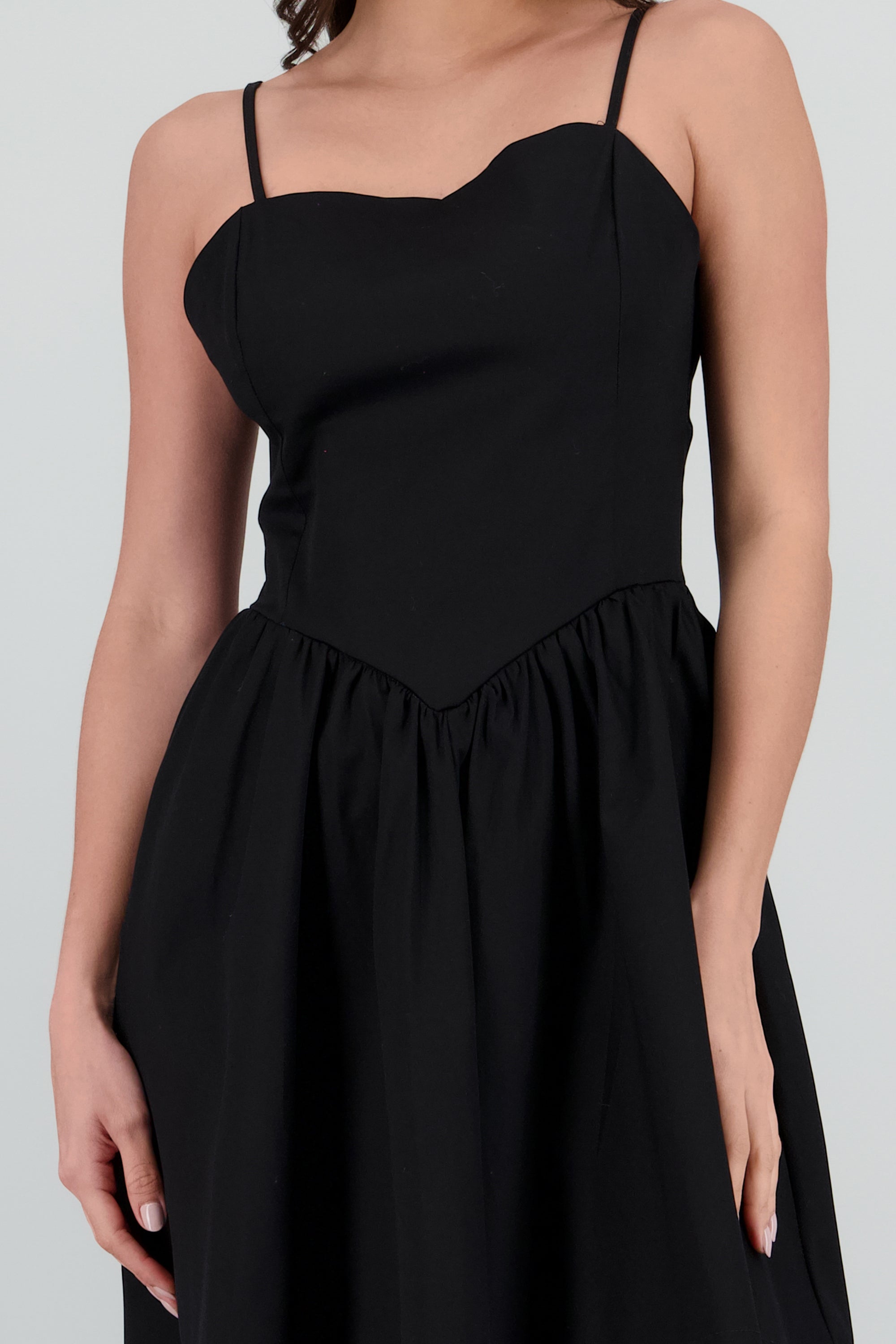Vestido mini corte corset NEGRO