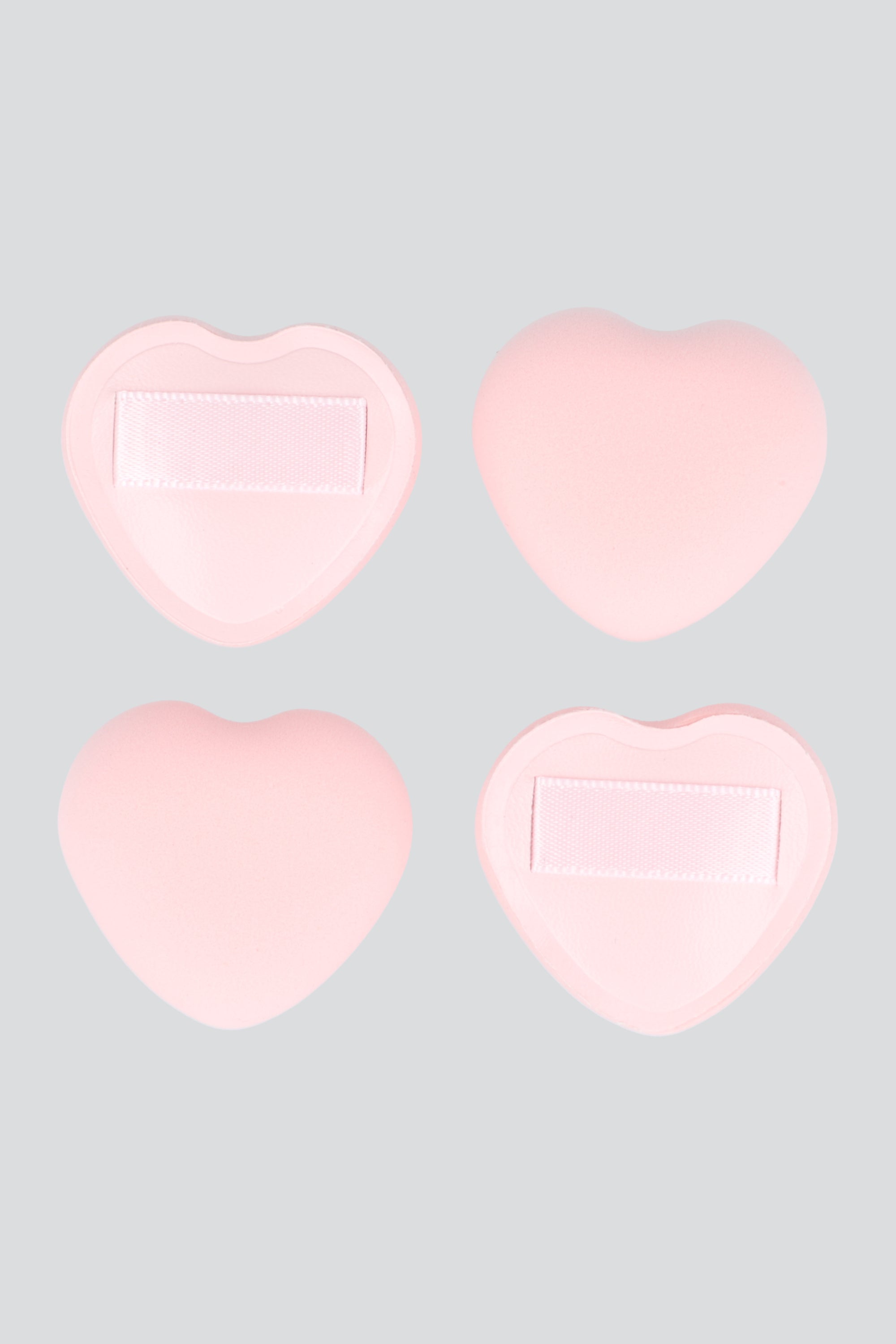 Set 4 esponjas puff corazon ROSA