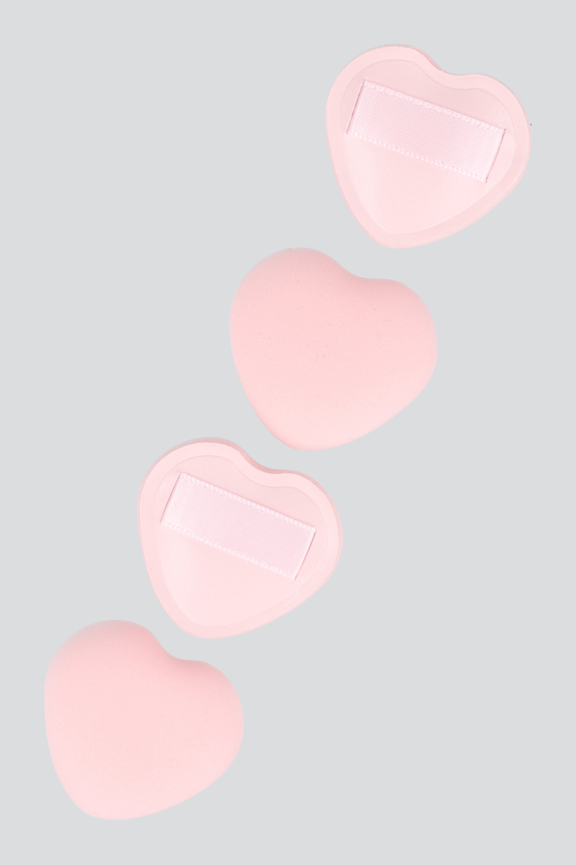 Set 4 esponjas puff corazon ROSA