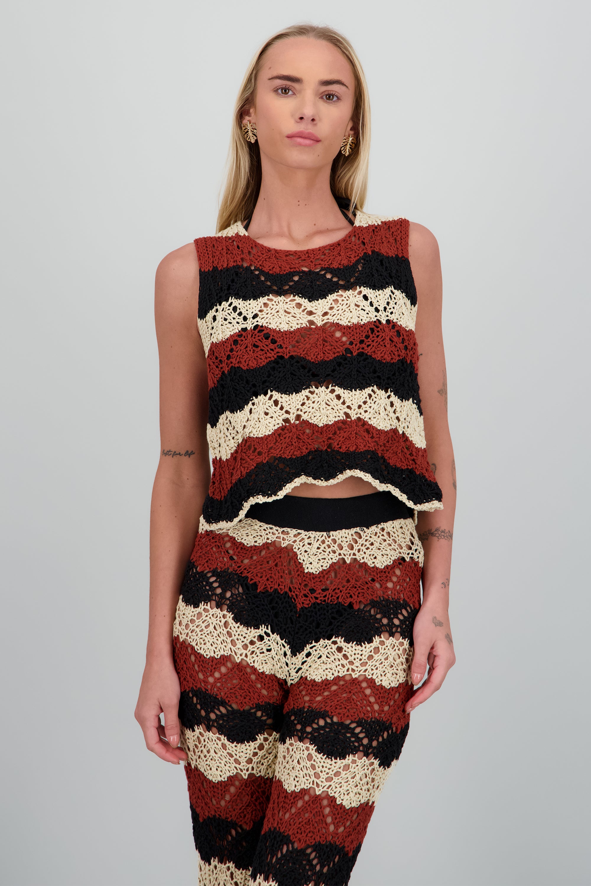 Top tejido rayas NEGRO COMBO