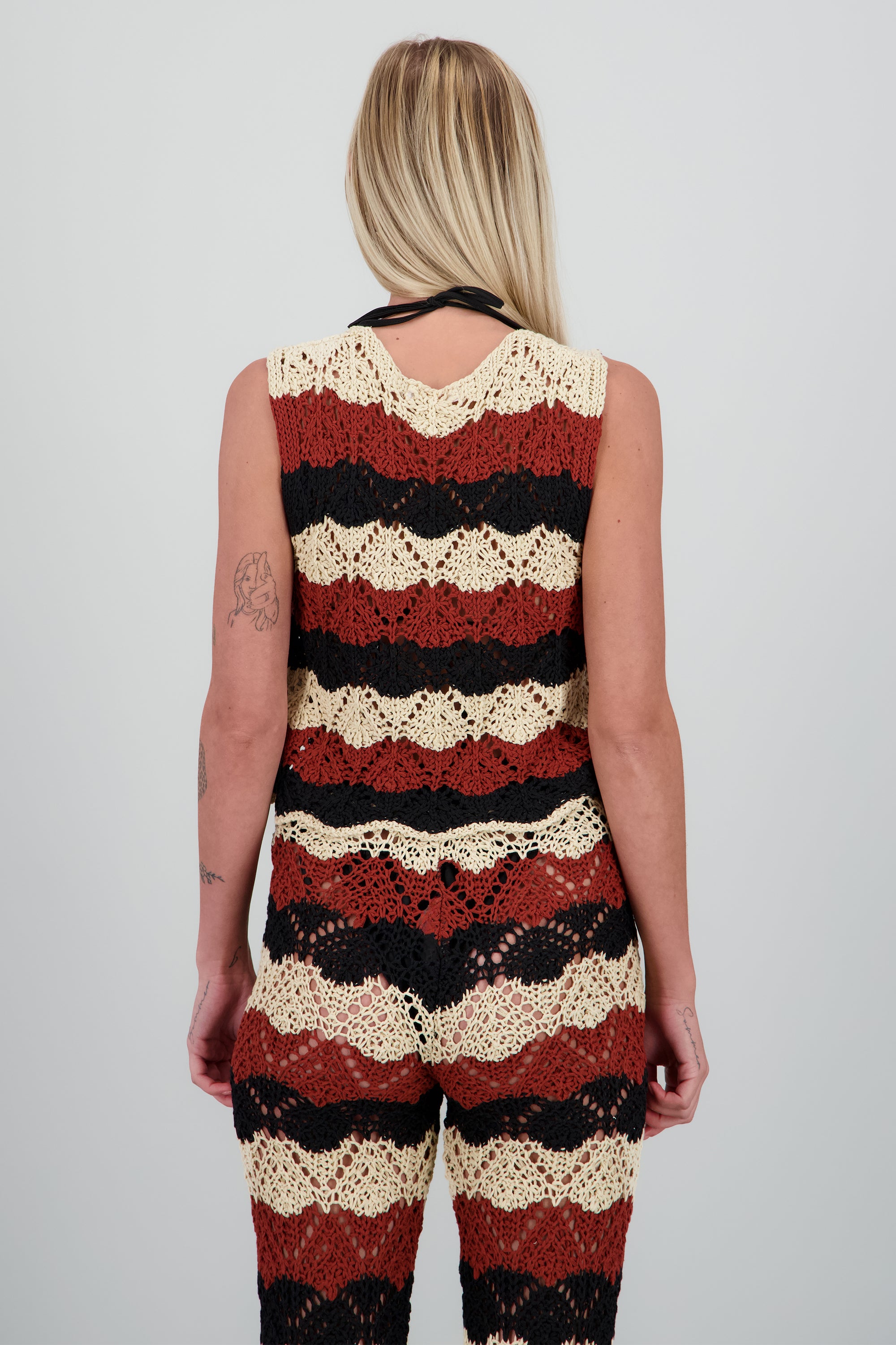 Top tejido rayas NEGRO COMBO