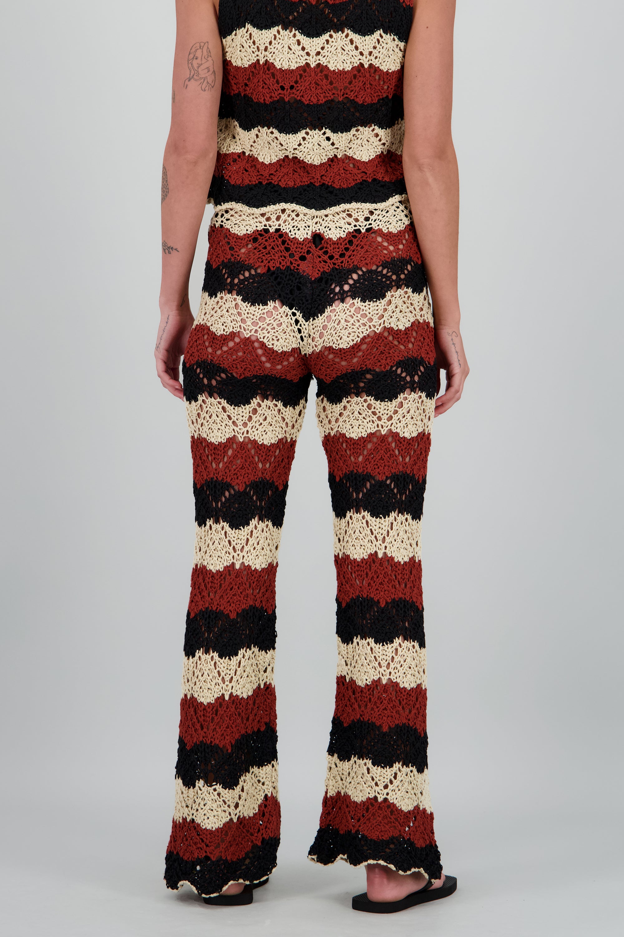 Pantalon tejido rayas NEGRO COMBO