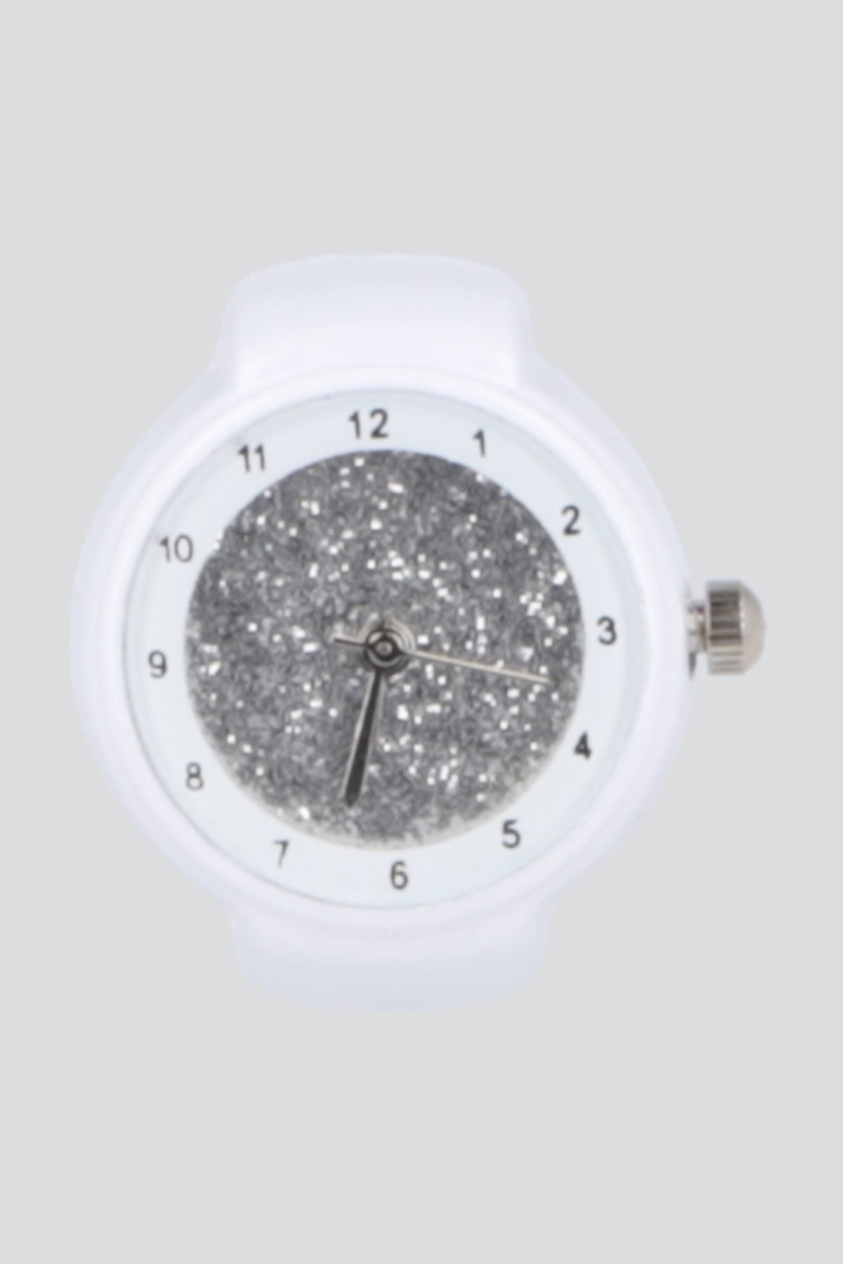 ANILLO RELOJ COLOR GLITTER BLANCO