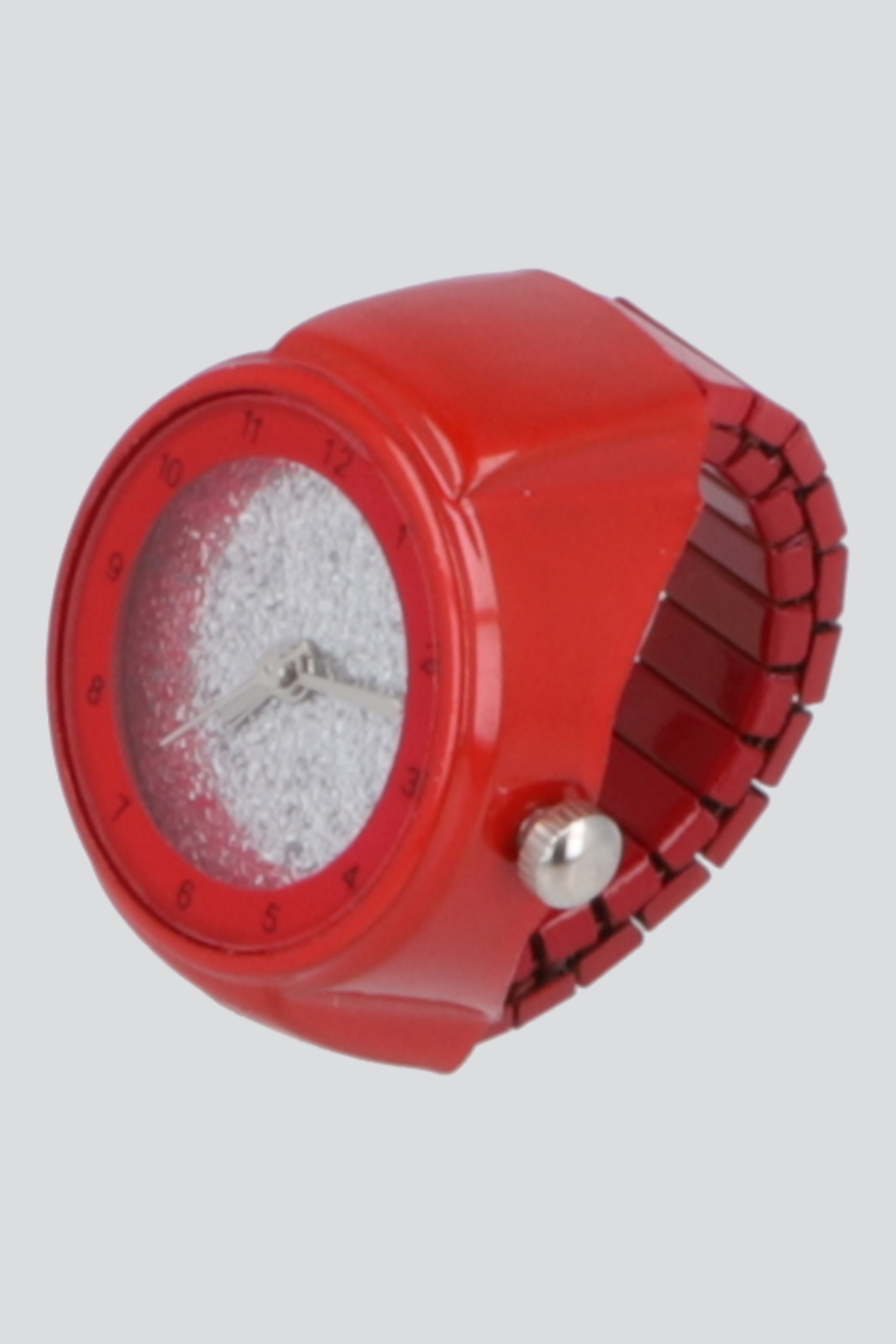 ANILLO RELOJ COLOR GLITTER ROJO