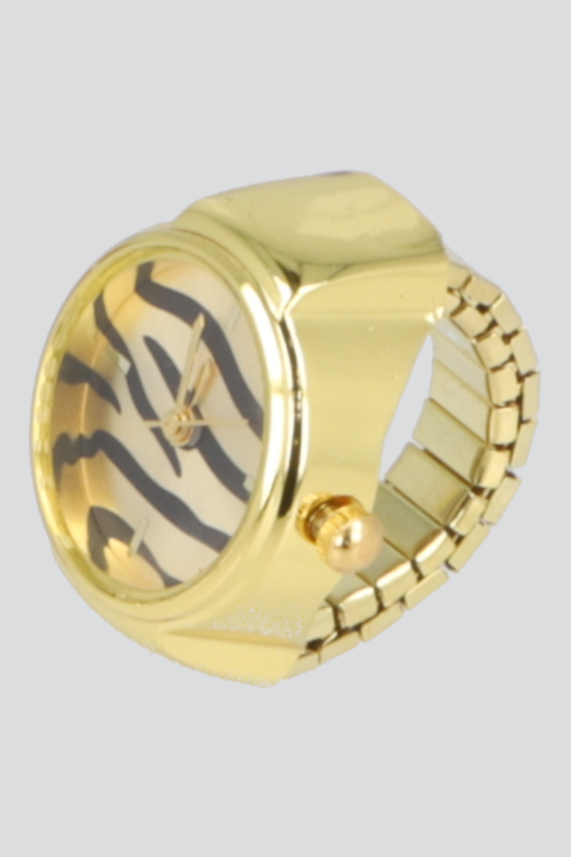 ANILLO RELOJ CEBRA ORO