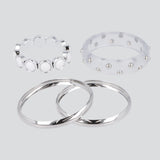 Set 4 cuffs metal mix