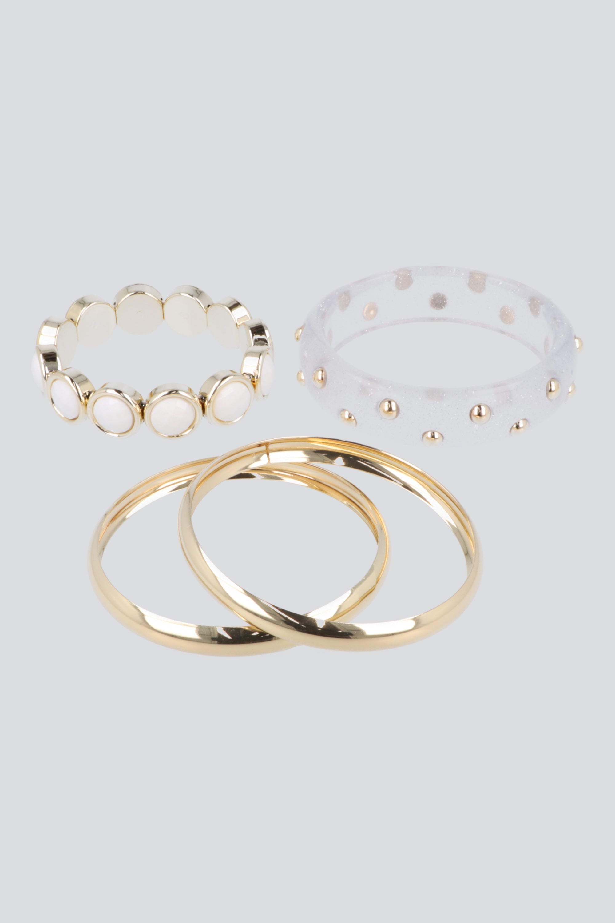 Set 4 cuffs metal mix ORO