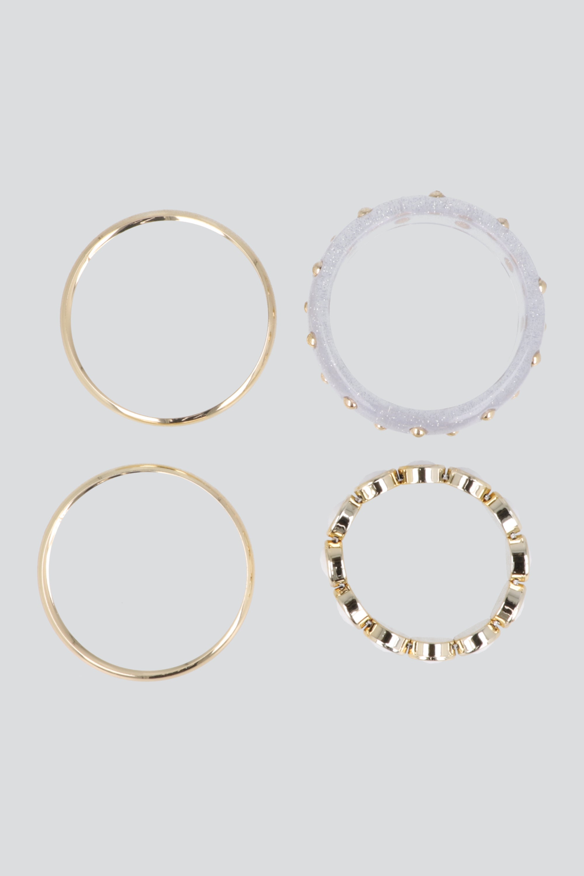 Set 4 cuffs metal mix ORO