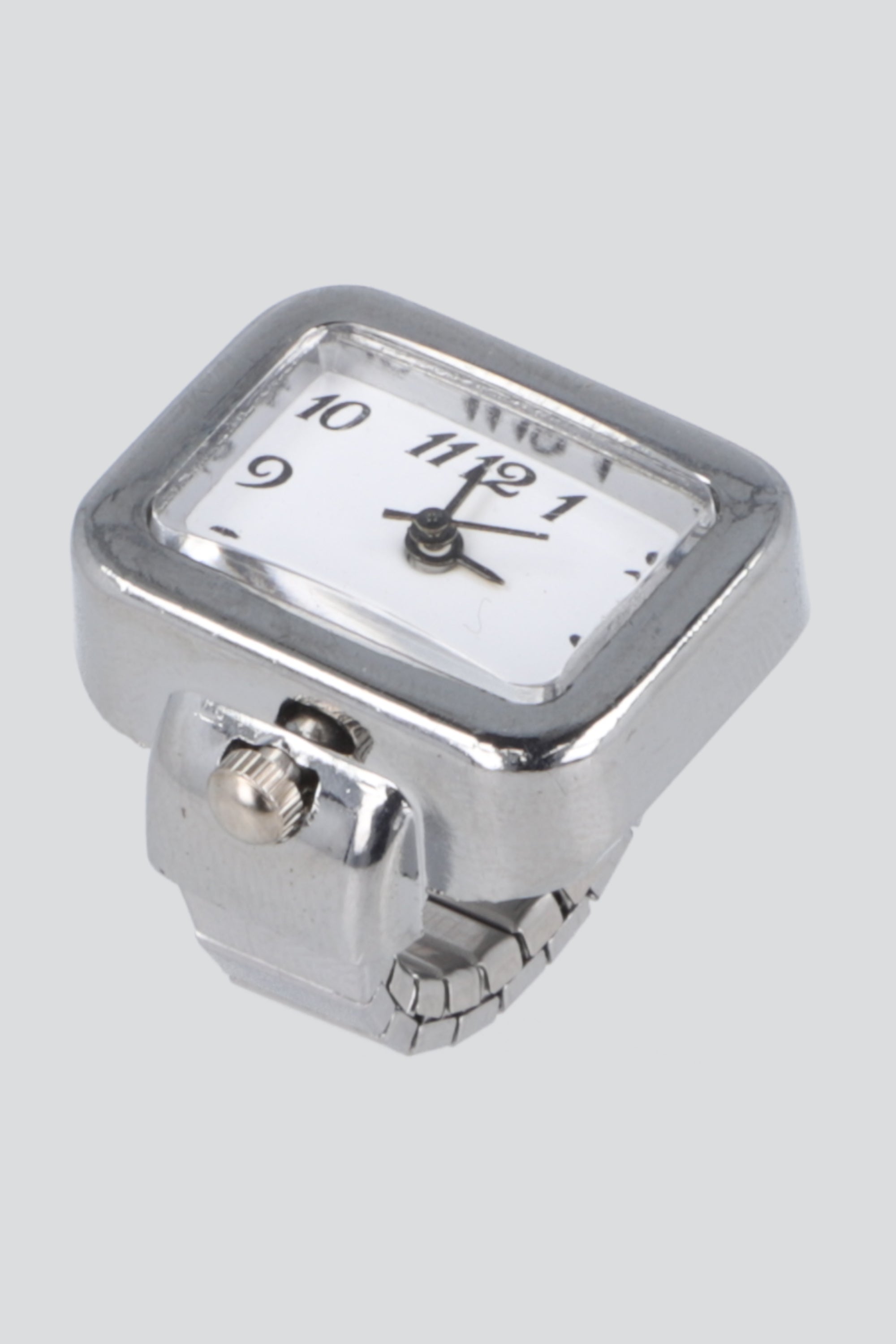 Anillo reloj cuadrado PLATA