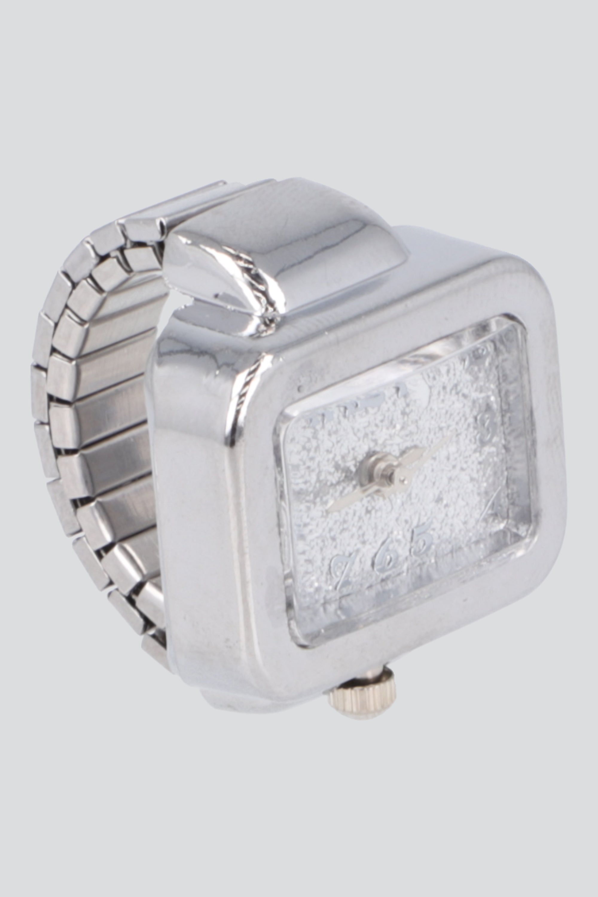 Anillo reloj cuadrado PLATA COMBO