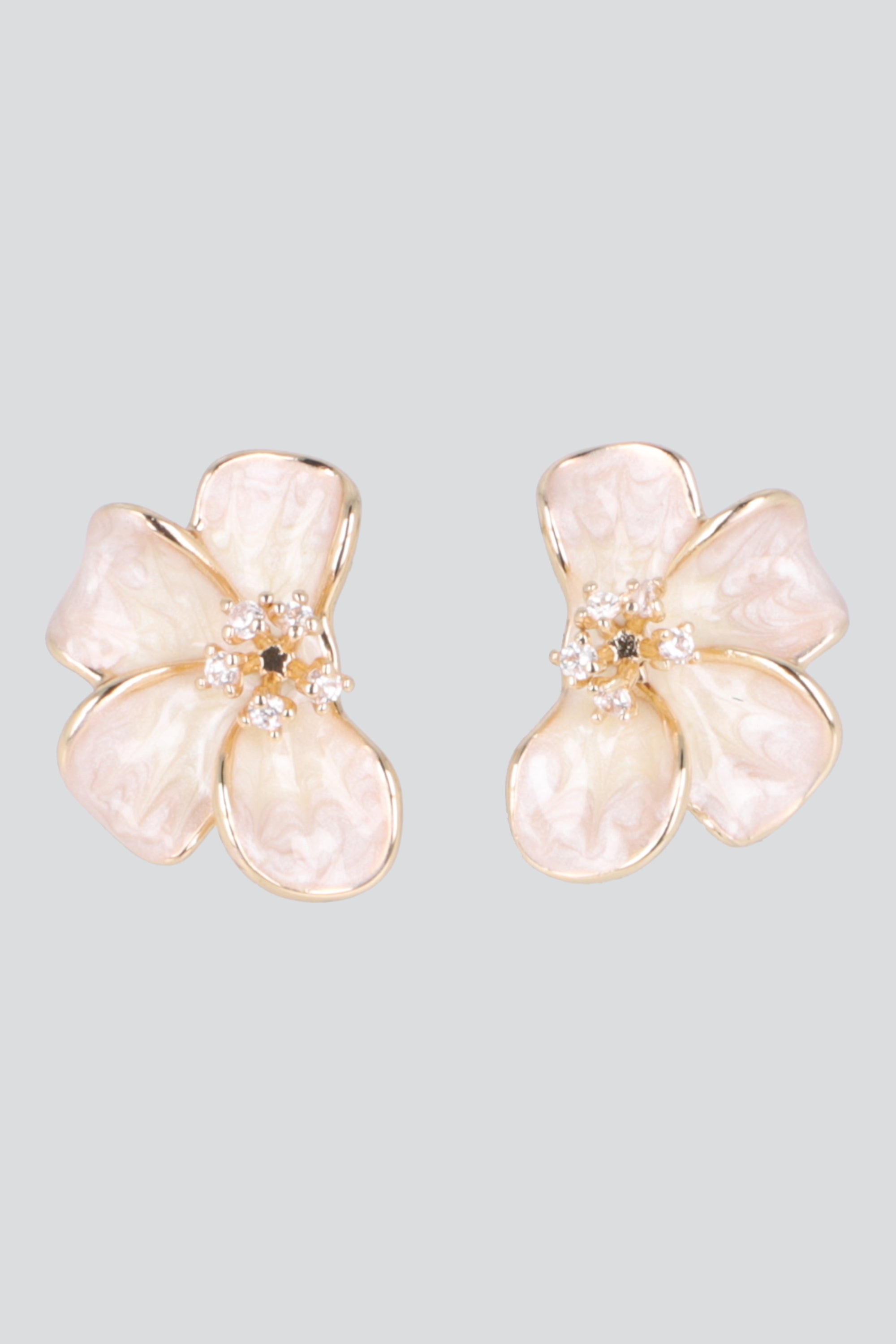 ARETES PETALOS ESMALTADOS PQ PALO DE ROSA