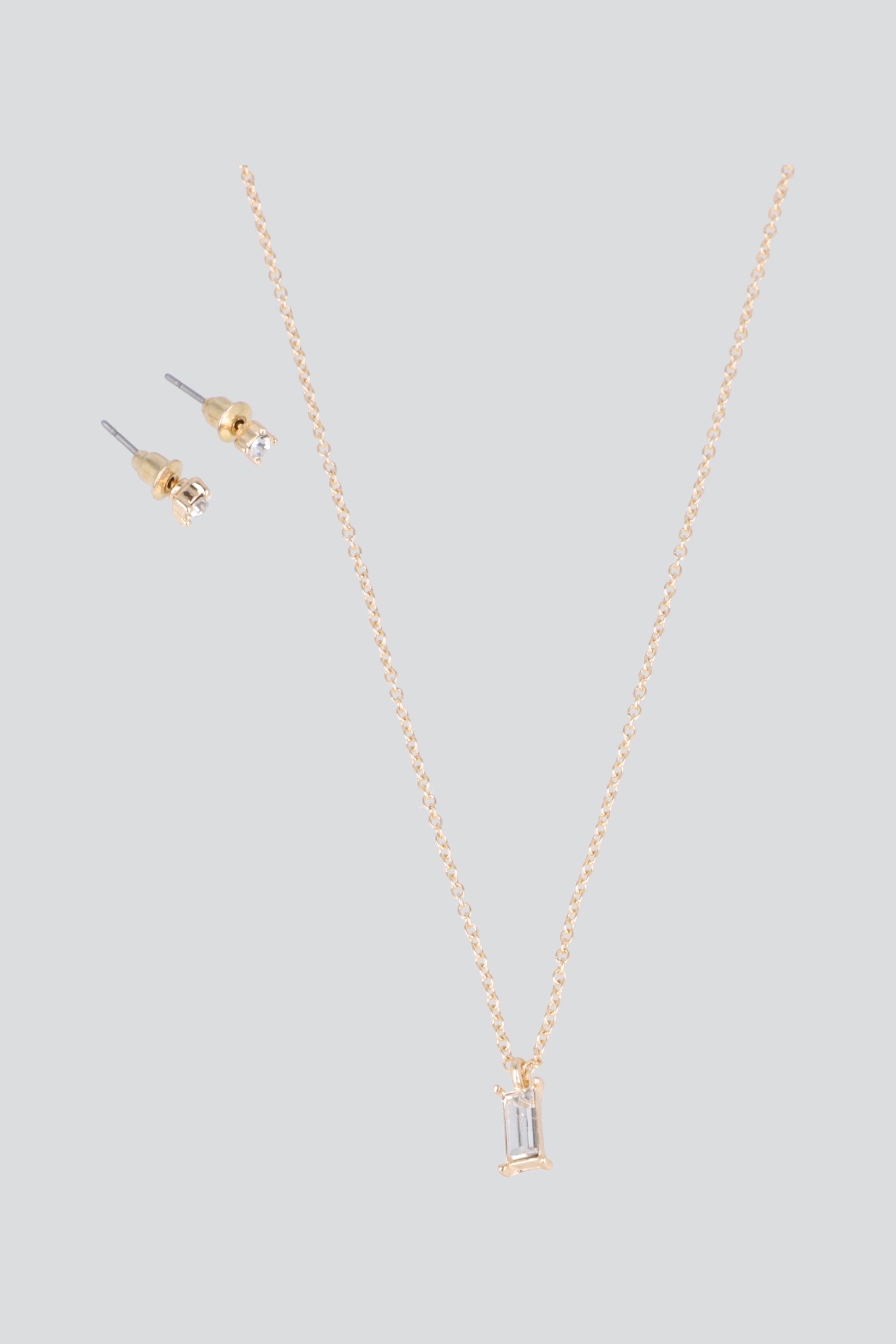 SET ARETES COLLAR CRISTAL PQ ORO