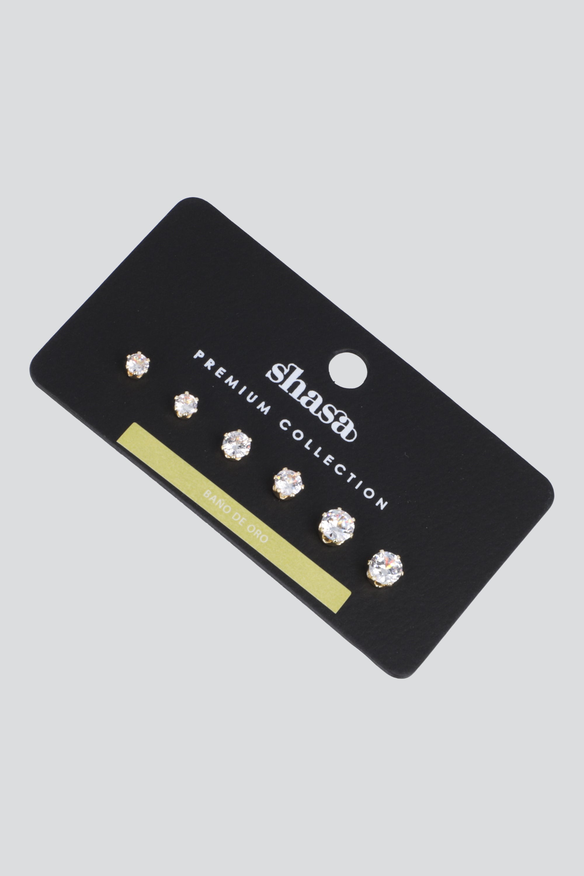 3 PR ARETES ZIRCONIA PQ ORO