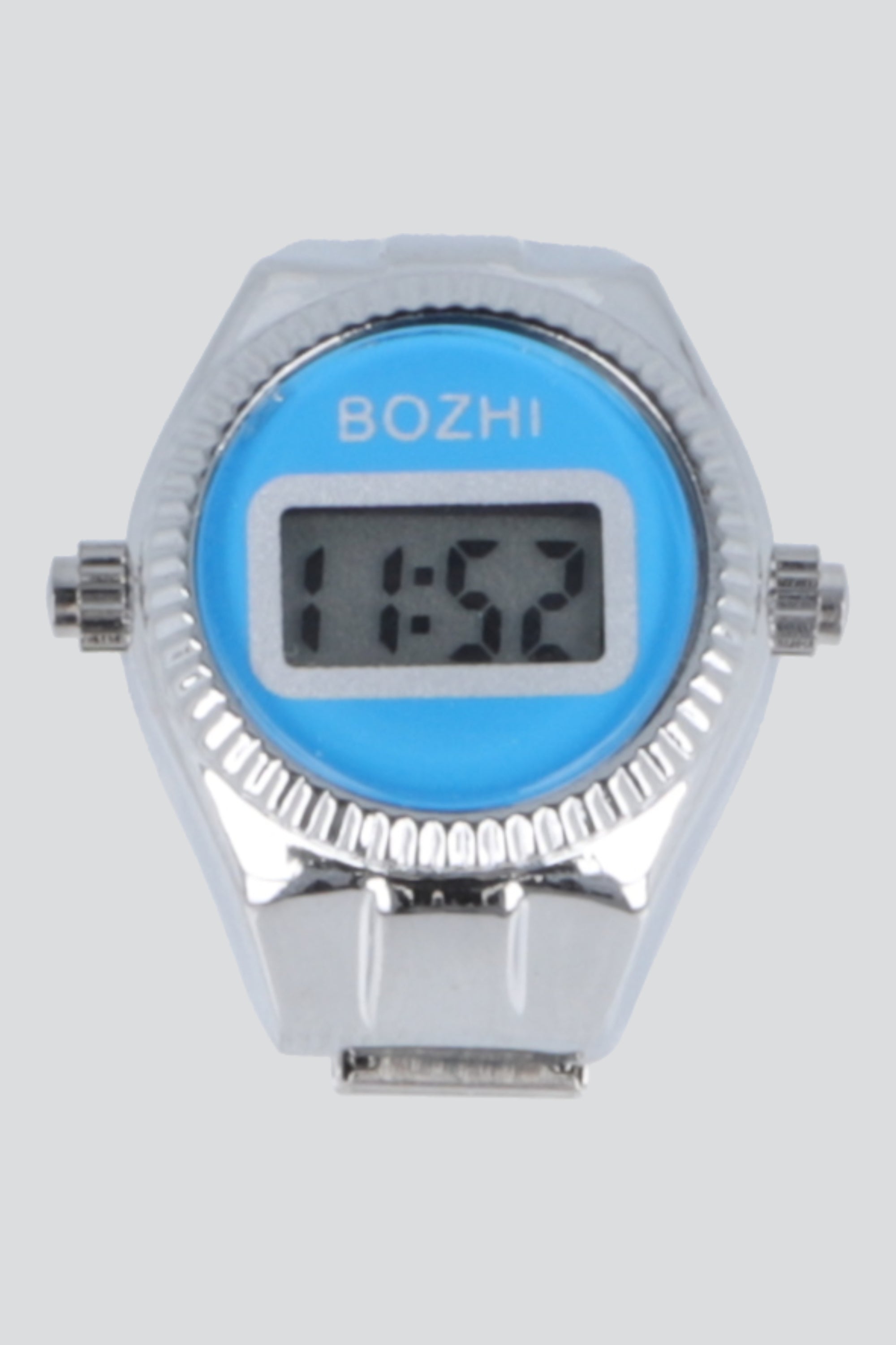 ANILLO RELOJ DIGITAL PLATA