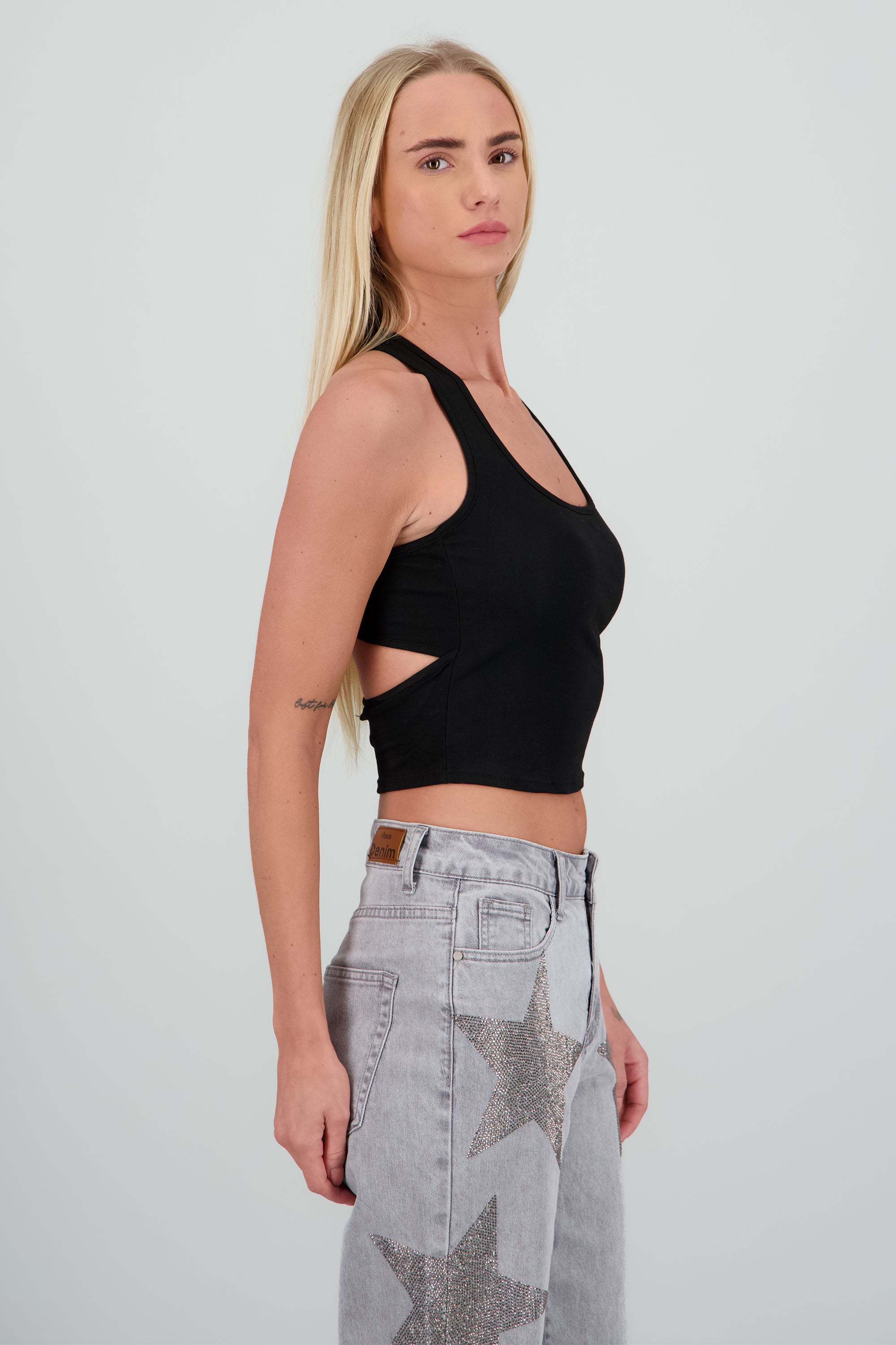 Top halter seamless NEGRO