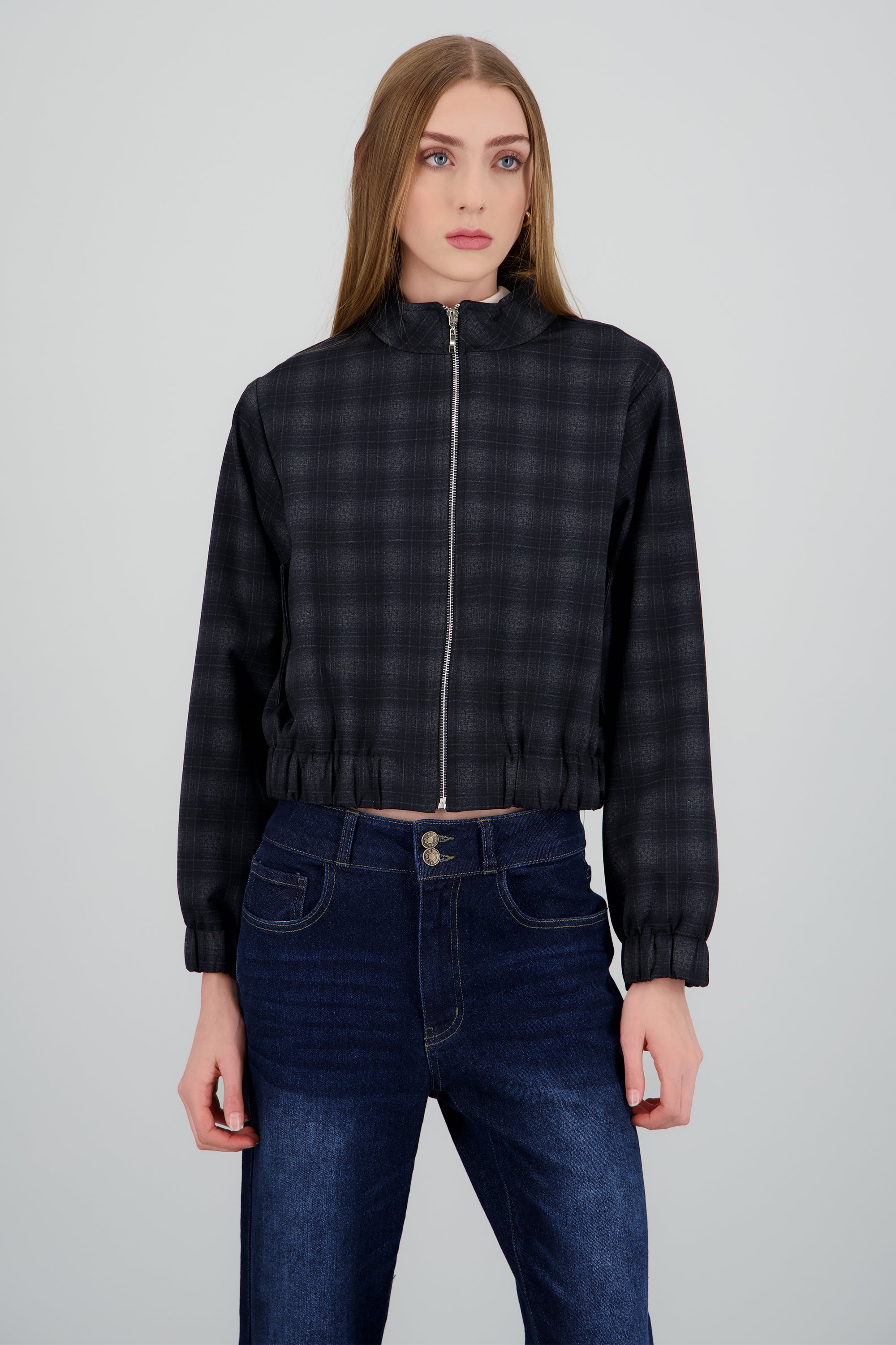 Chamarra ligera estampado cuadros MARINO COMBO