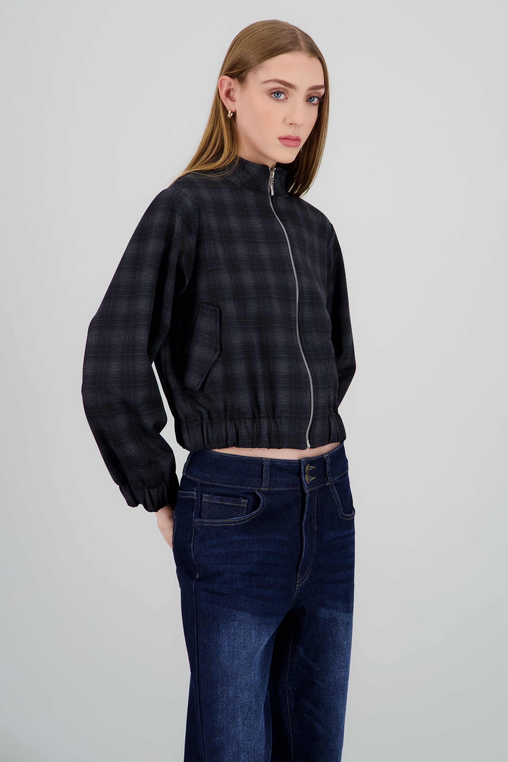 Chamarra ligera estampado cuadros MARINO COMBO