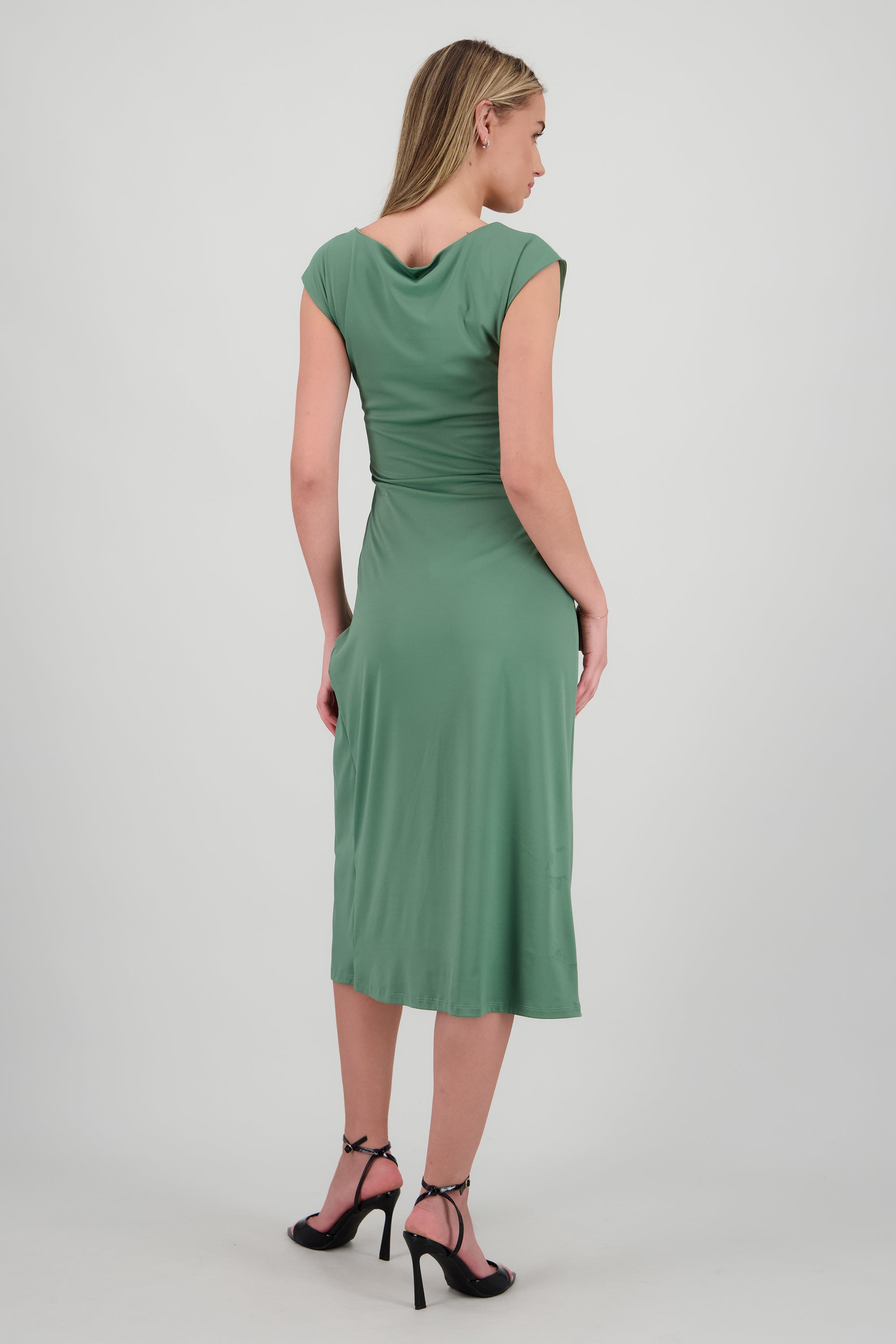 Vestido drapeado detalle aro SAGE