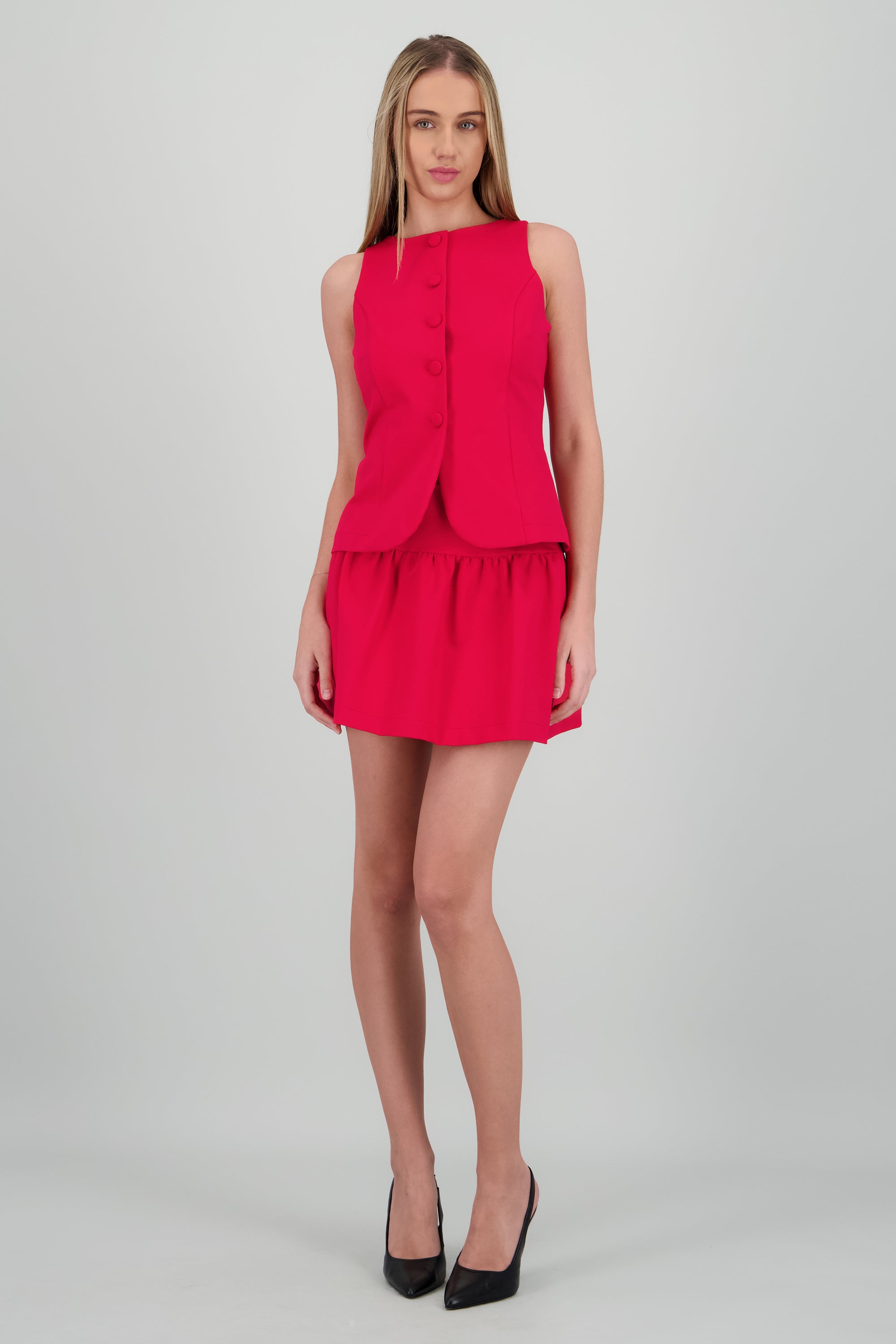 Falda mini tacto suave ROJO