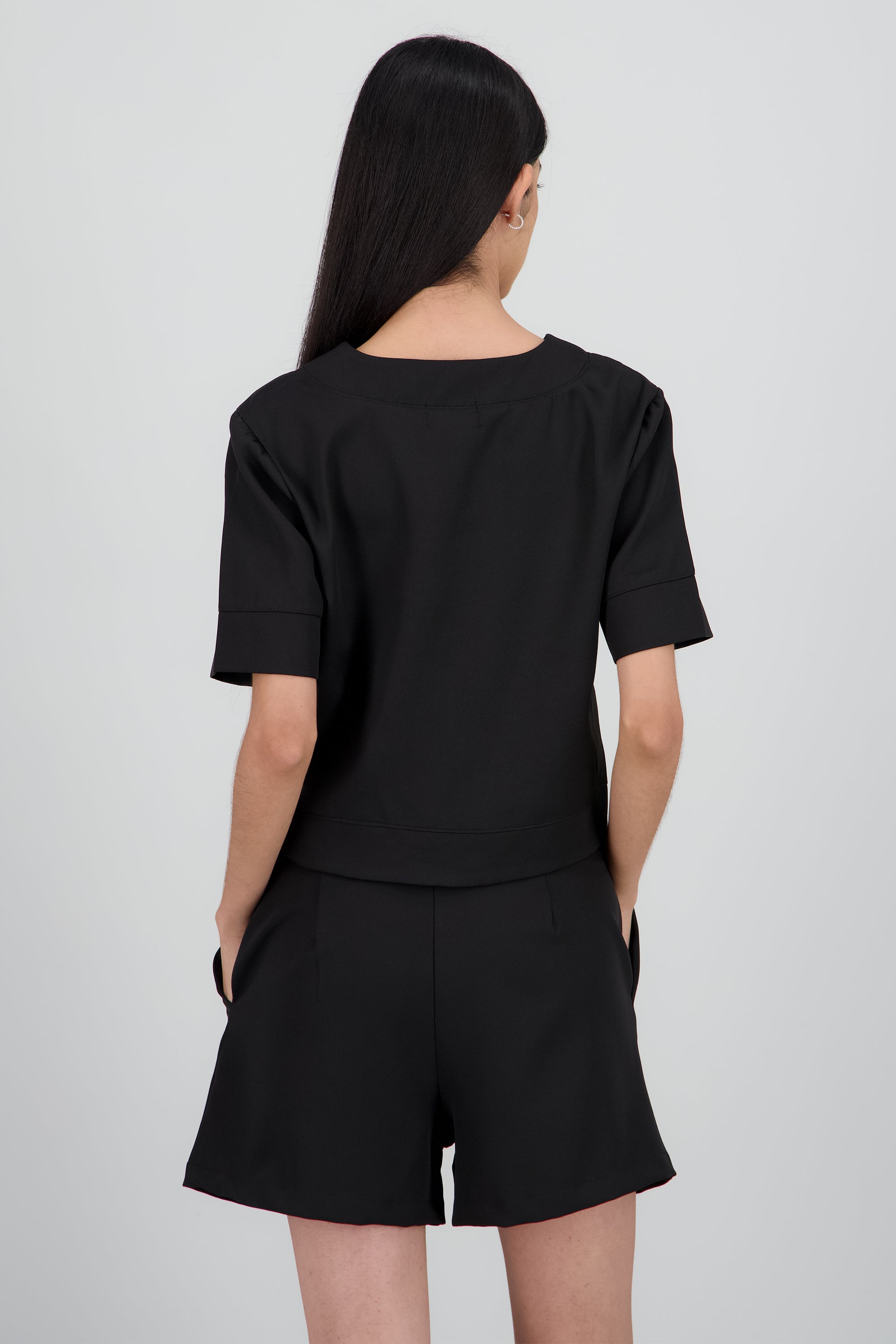 blusa pocket botones NEGRO