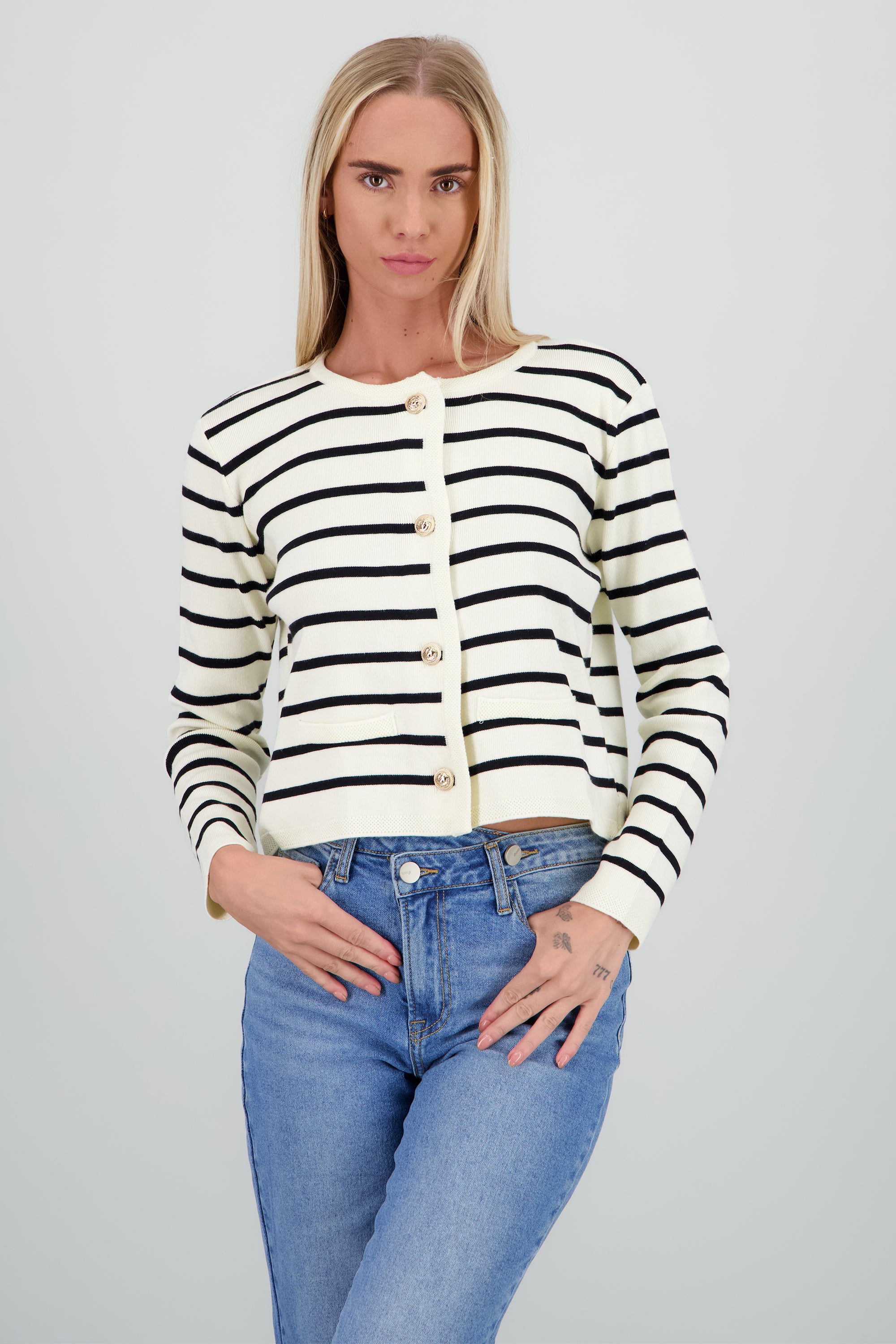 Cardigan rayas BEIGE