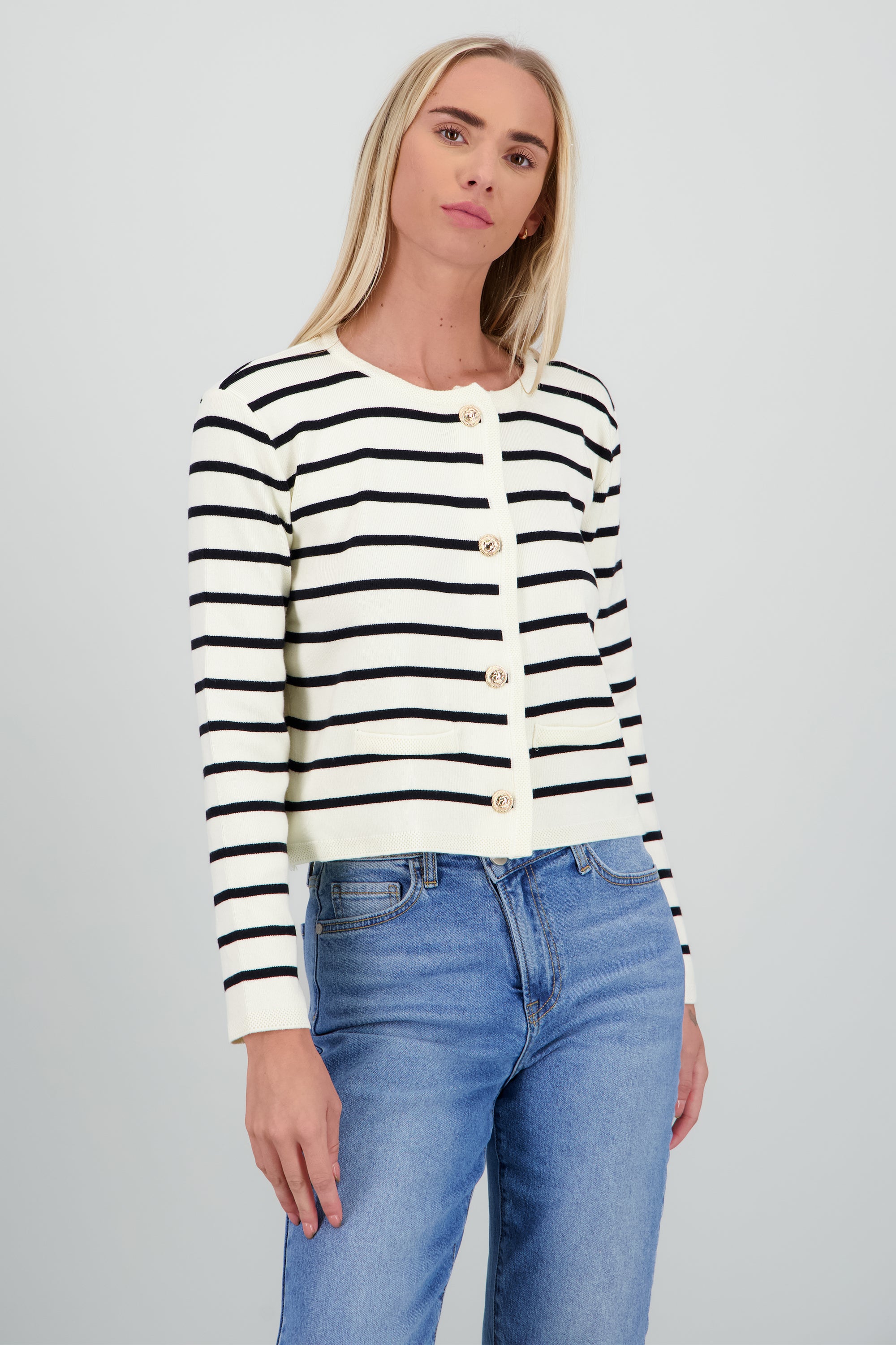 Cardigan rayas BEIGE