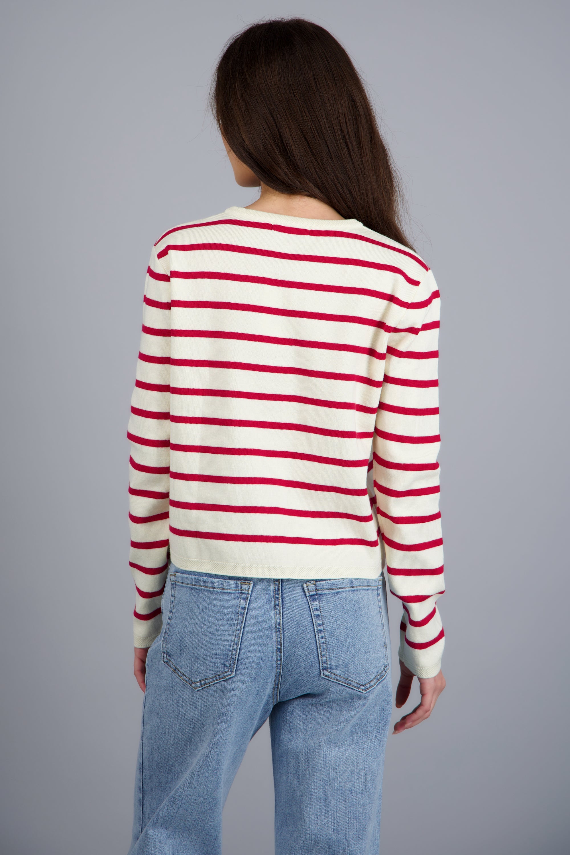 Cardigan rayas ROJO