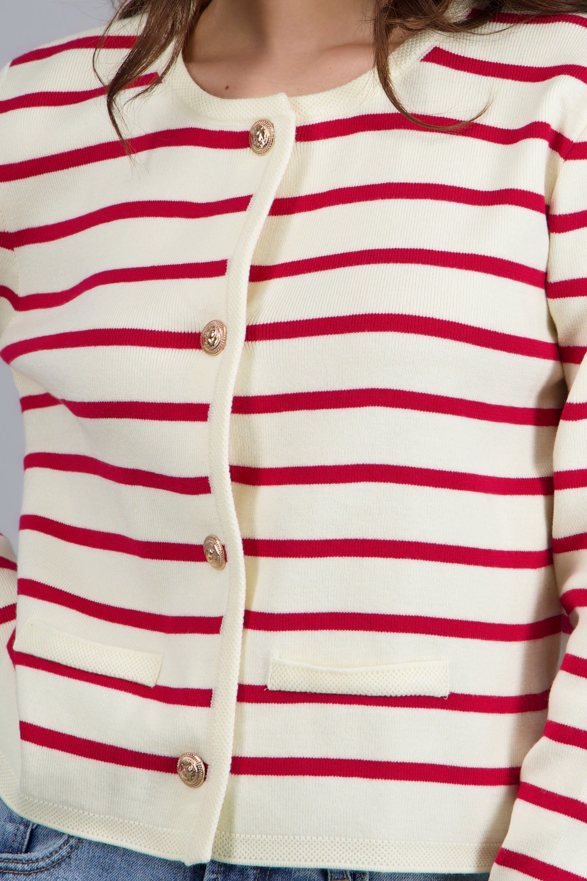 Cardigan rayas ROJO