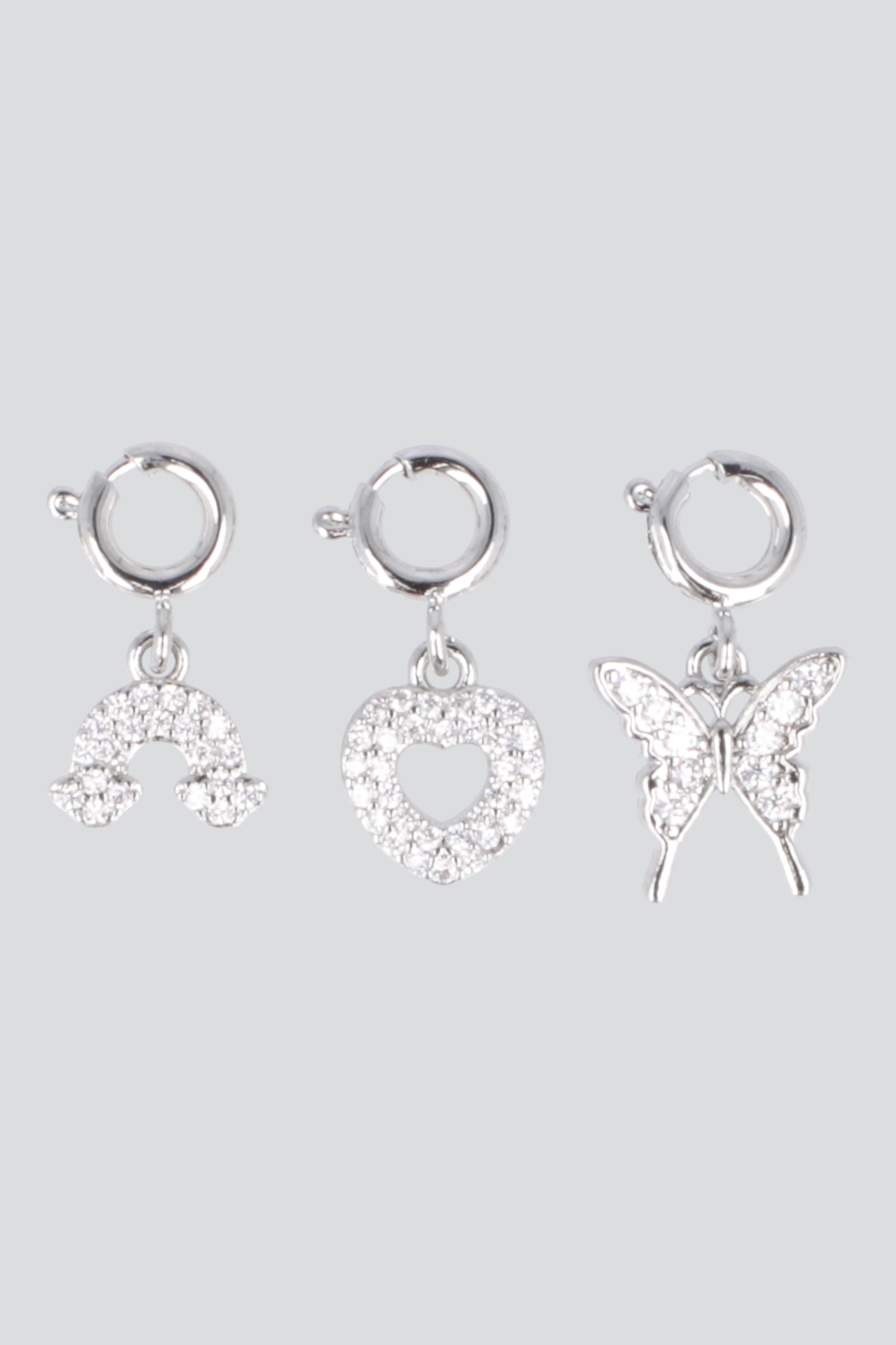 Set 3 charms mariposas pq PLATA