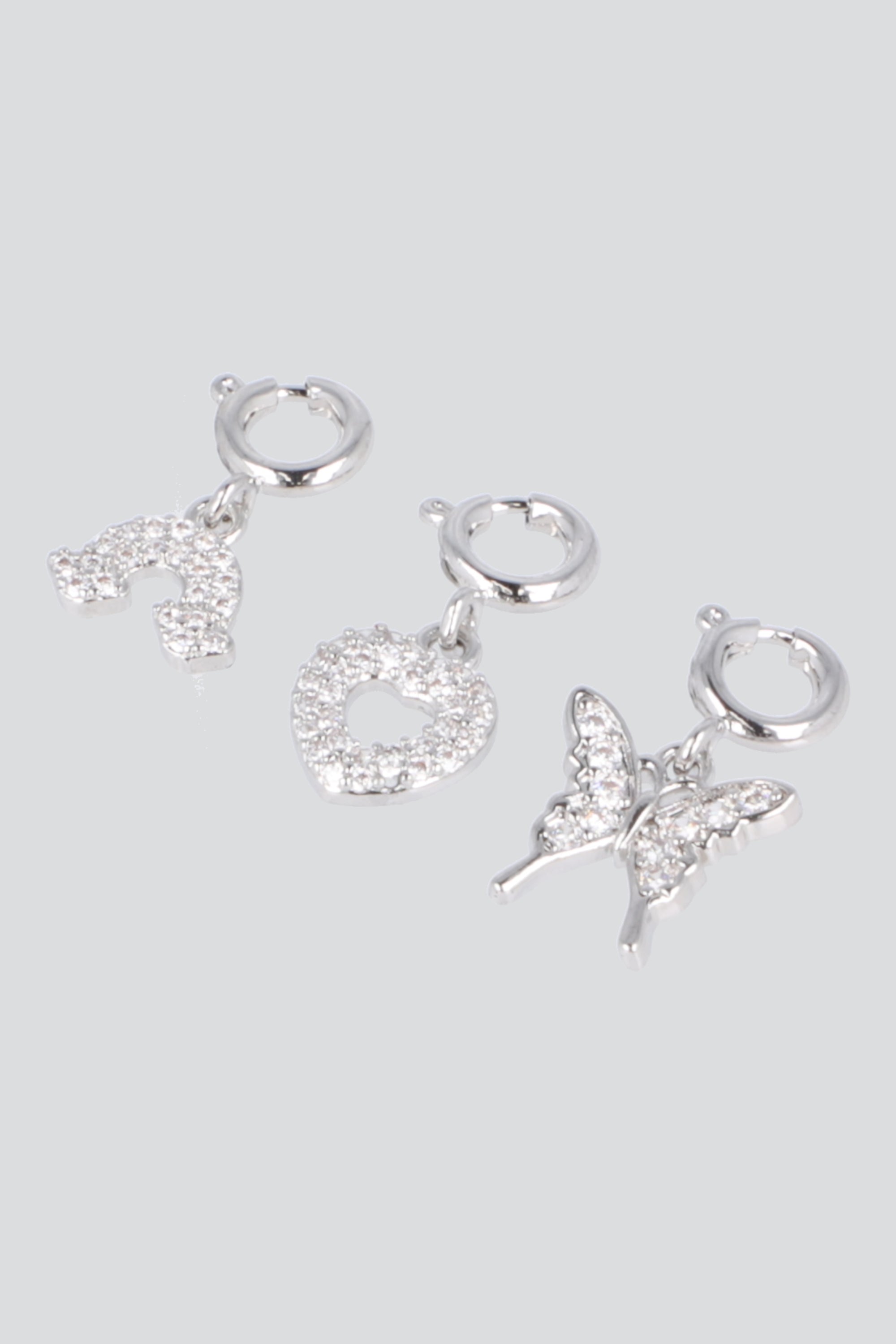 Set 3 charms mariposas pq PLATA