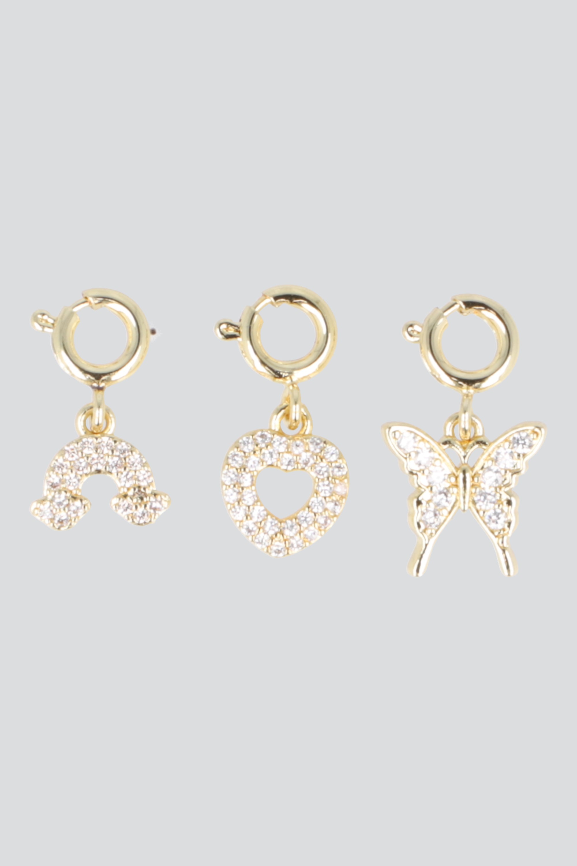 Set 3 charms mariposas pq ORO