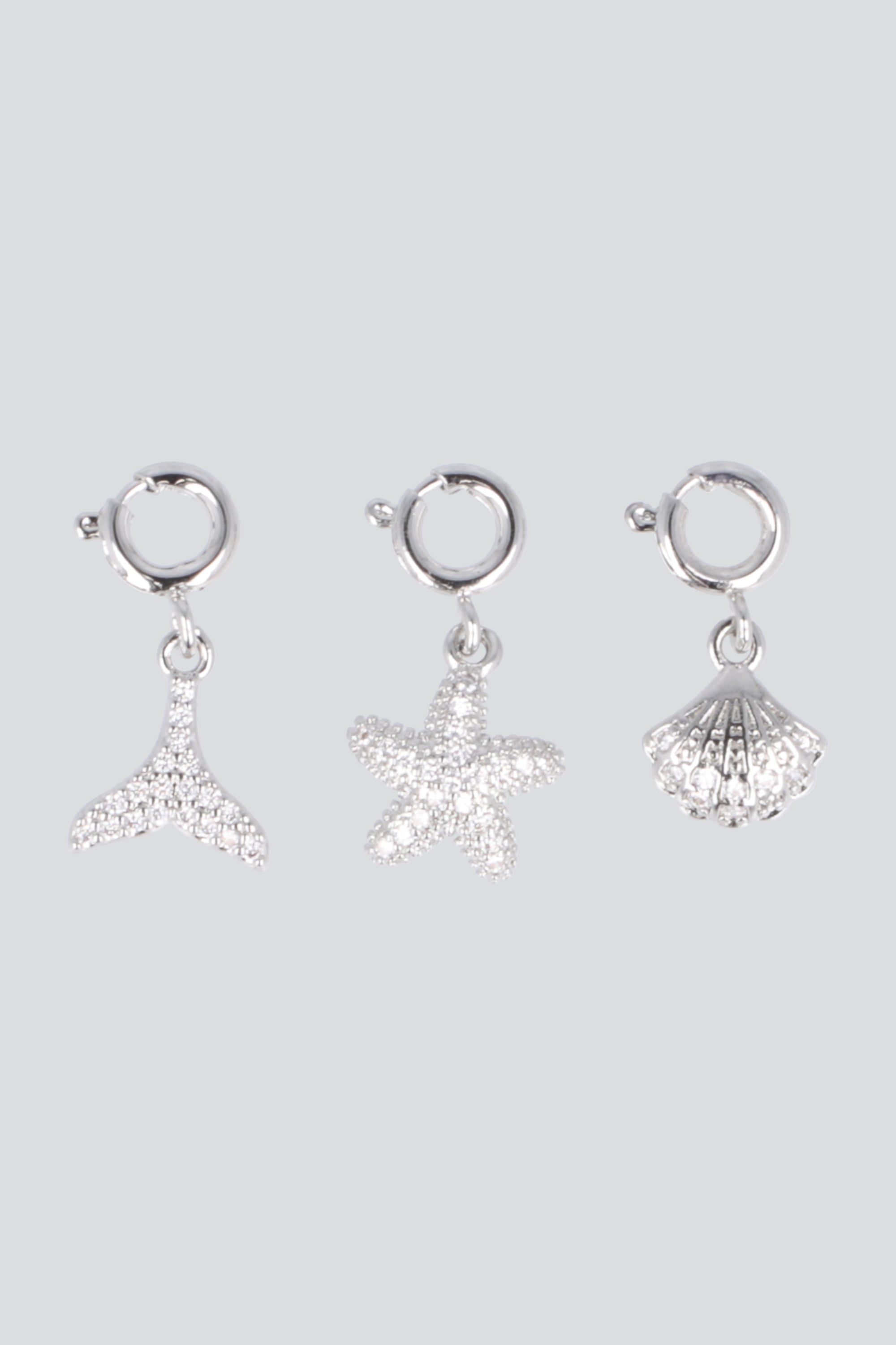 Set 3 charms mar pq PLATA