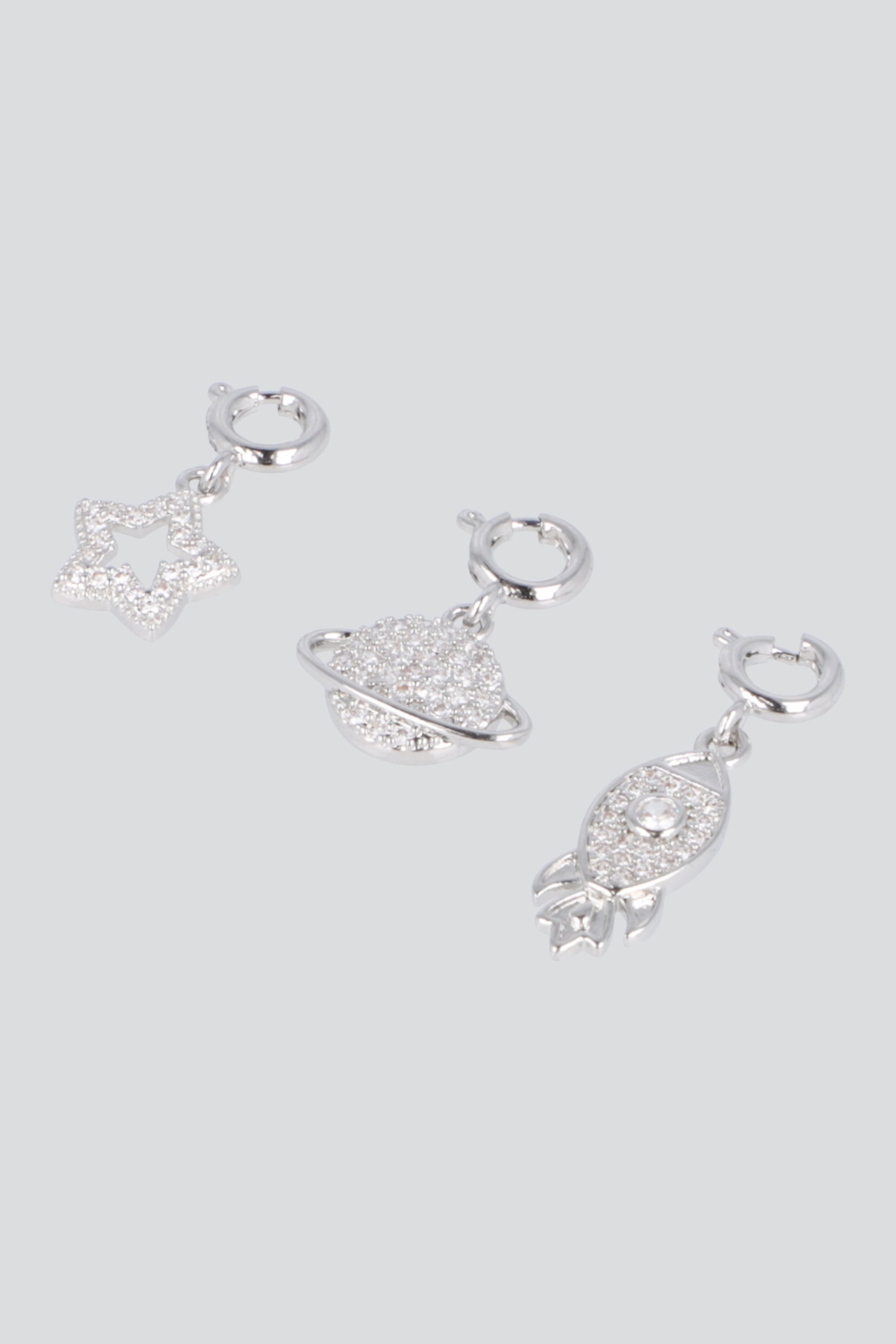 Set 3 charms planeta pq PLATA
