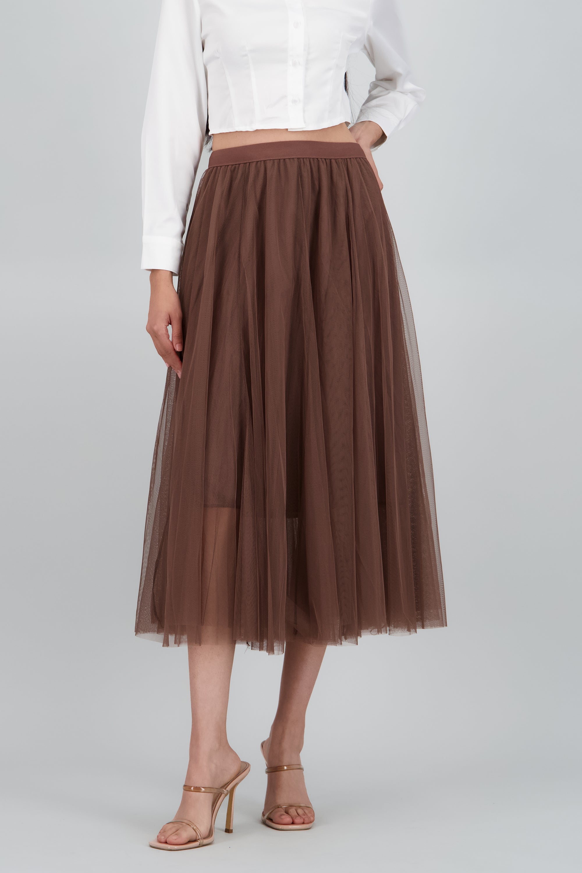 Falda midi lisa CAFE