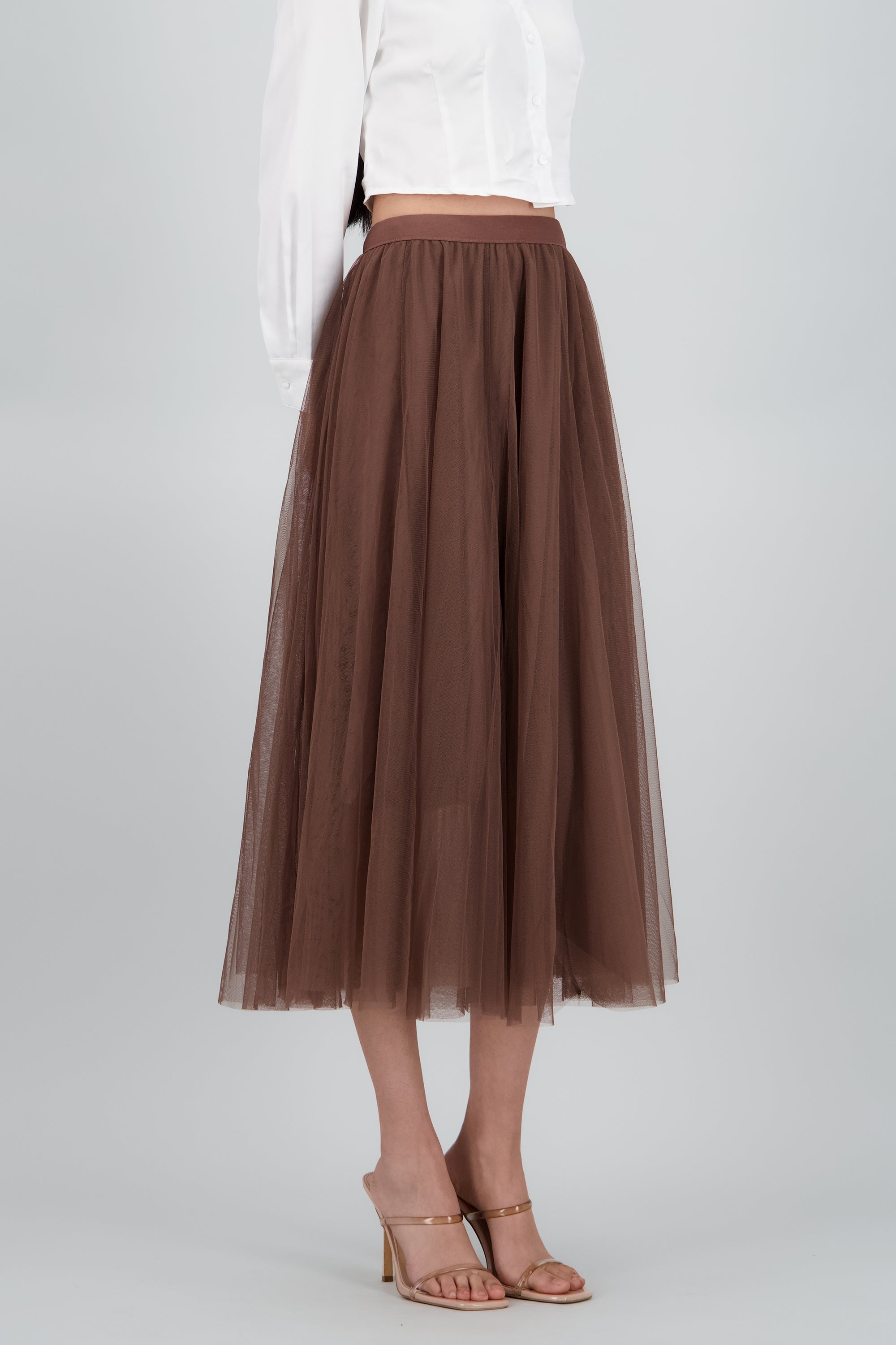 Falda midi lisa CAFE