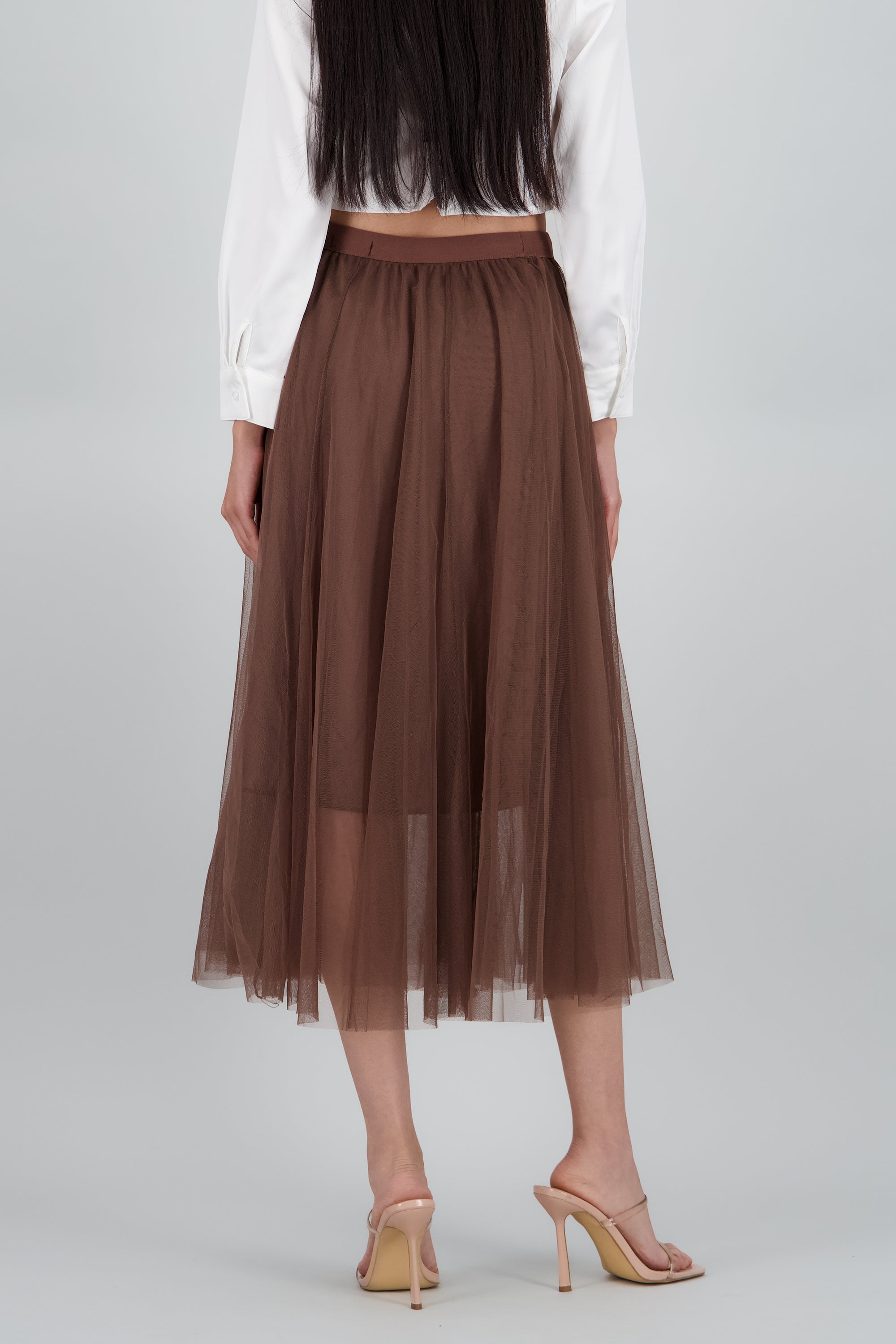 Falda midi lisa CAFE