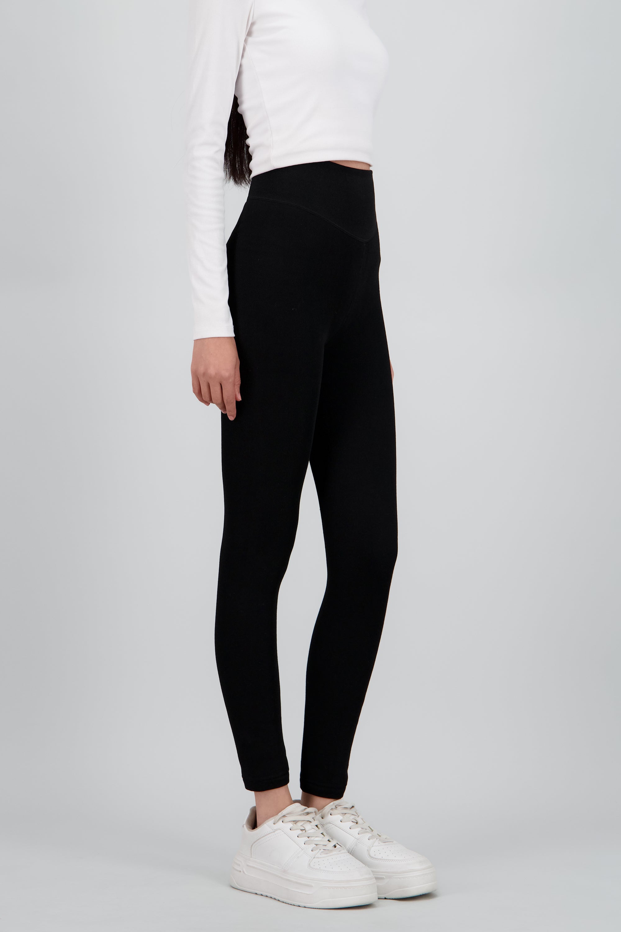 Legging pu peluche NEGRO