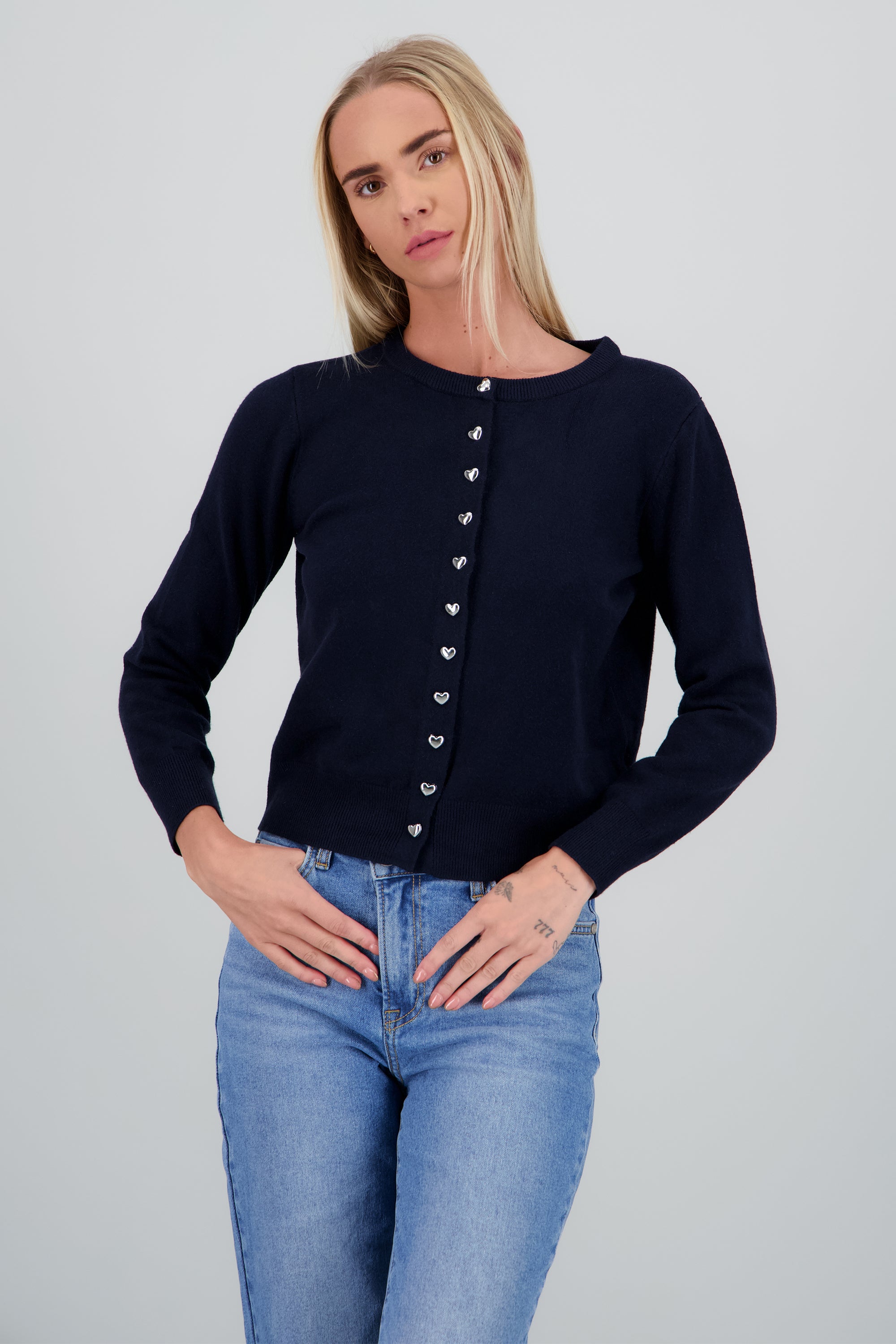 Cardigan botones corazon MARINO