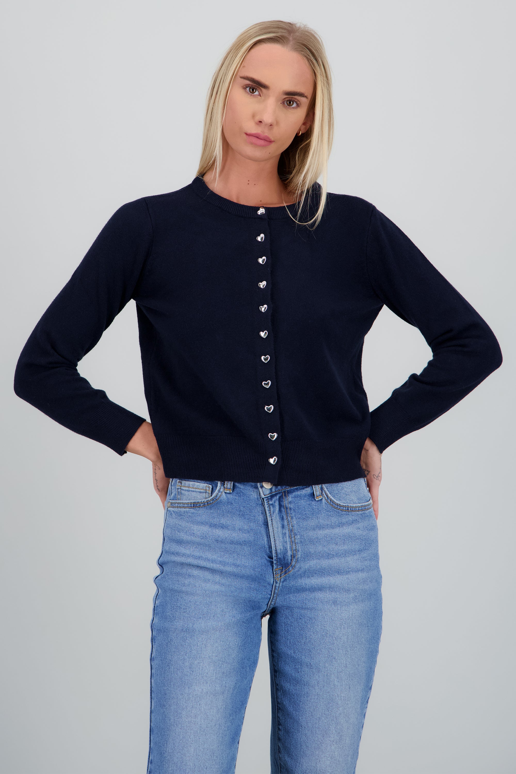 Cardigan botones corazon MARINO