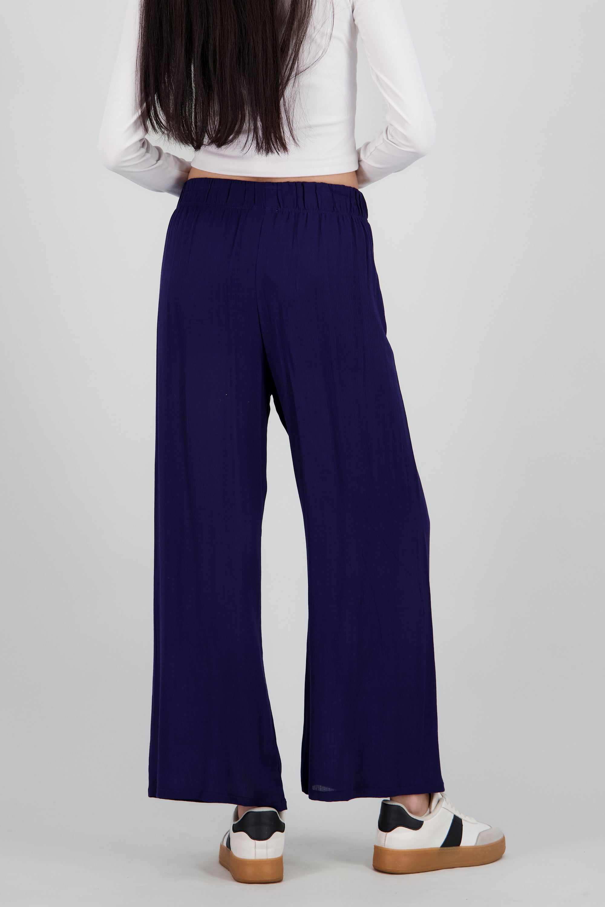 Pantalón Wide Leg Cintura Elástico MARINO