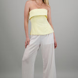 Pantalón wide leg cintura elástico
